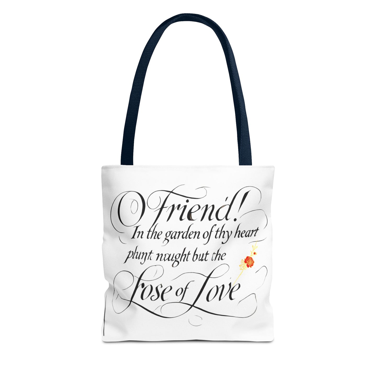 Tote Bags Farsi English- In The Garden of Thy Heart Plant Naught but the Rose of Love