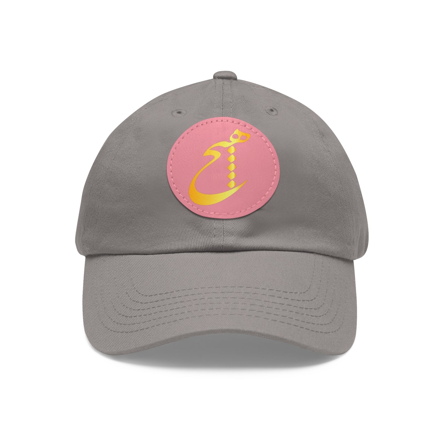 DAD HAT WITH LEATHER PATCH | "هیچ" – MINIMALIST PERSIAN CALLIGRAPHY