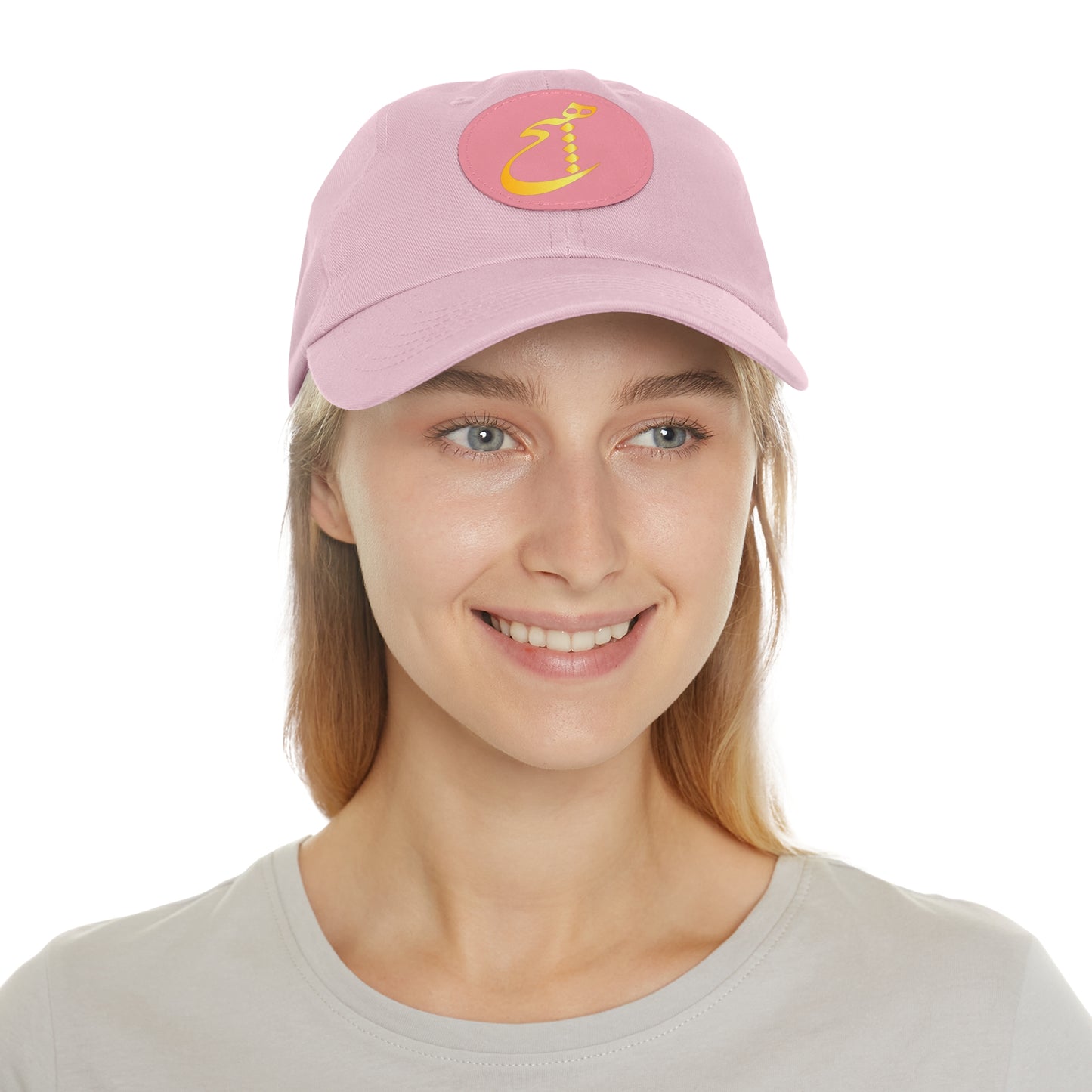 DAD HAT WITH LEATHER PATCH | "هیچ" – MINIMALIST PERSIAN CALLIGRAPHY