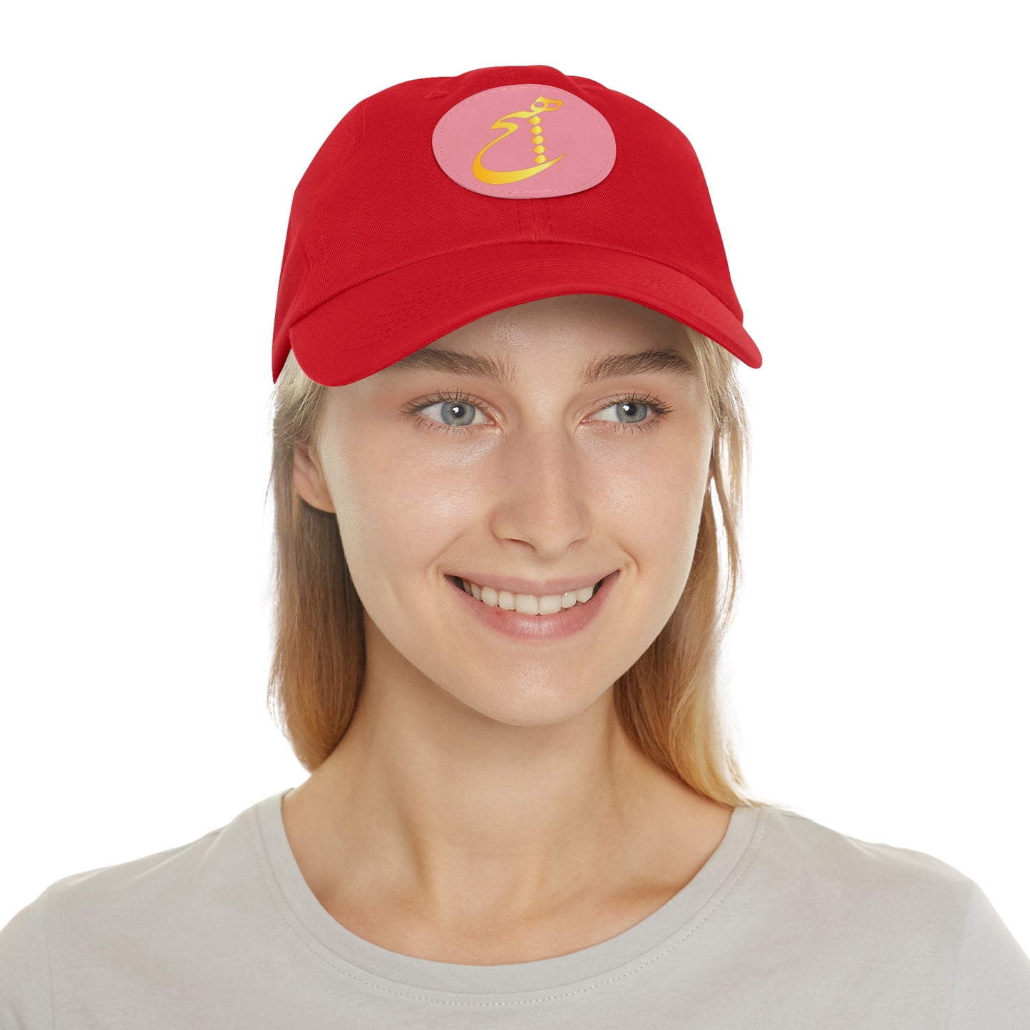 DAD HAT WITH LEATHER PATCH | "هیچ" – MINIMALIST PERSIAN CALLIGRAPHY
