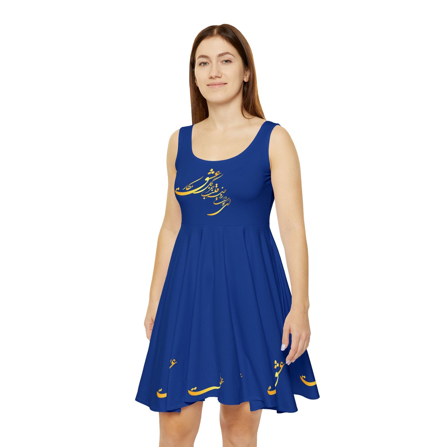 PERSIAN CALLIGRAPHY DANCE DRESS ای دوست در روضه قلب جز گل عشق مکار