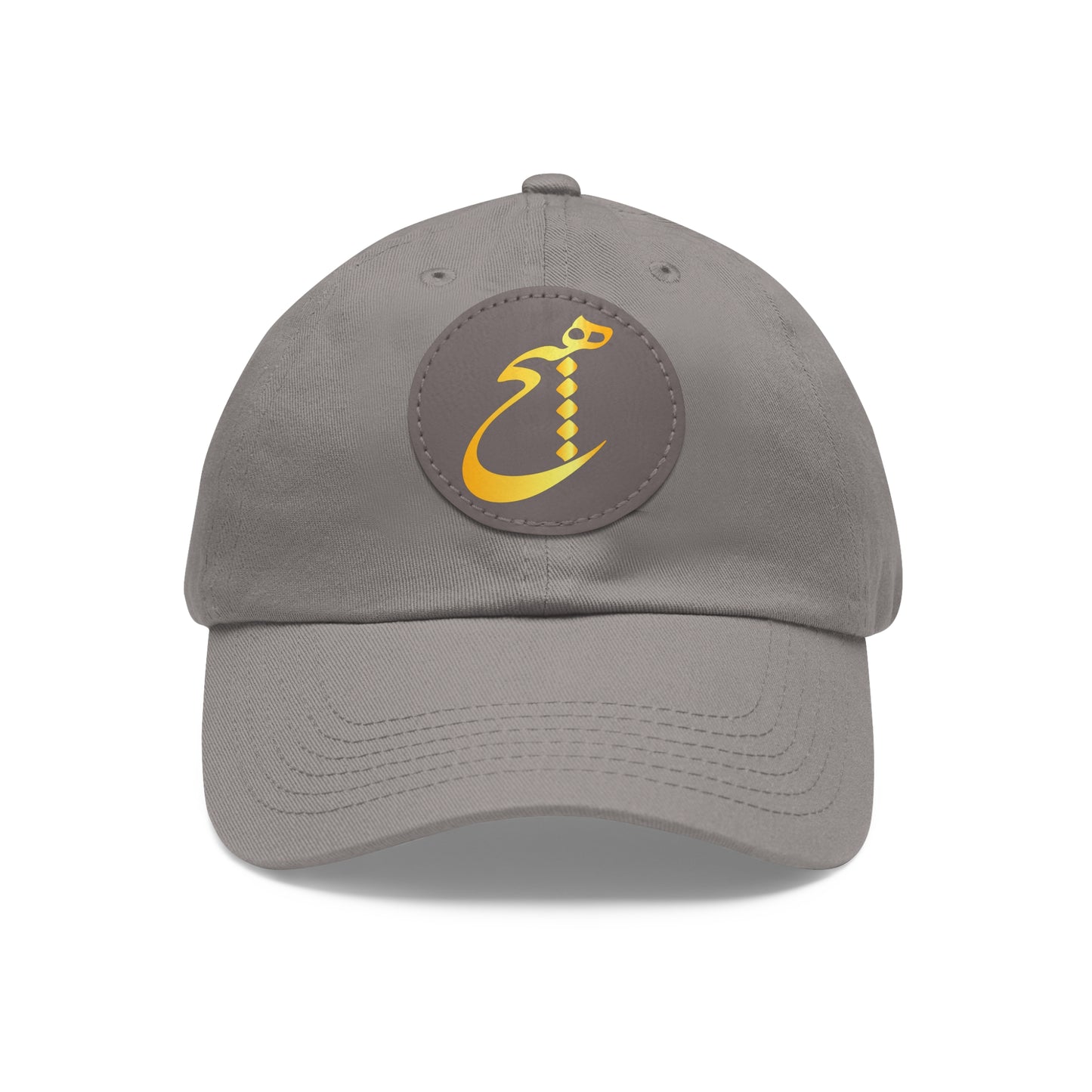DAD HAT WITH LEATHER PATCH | "هیچ" – MINIMALIST PERSIAN CALLIGRAPHY