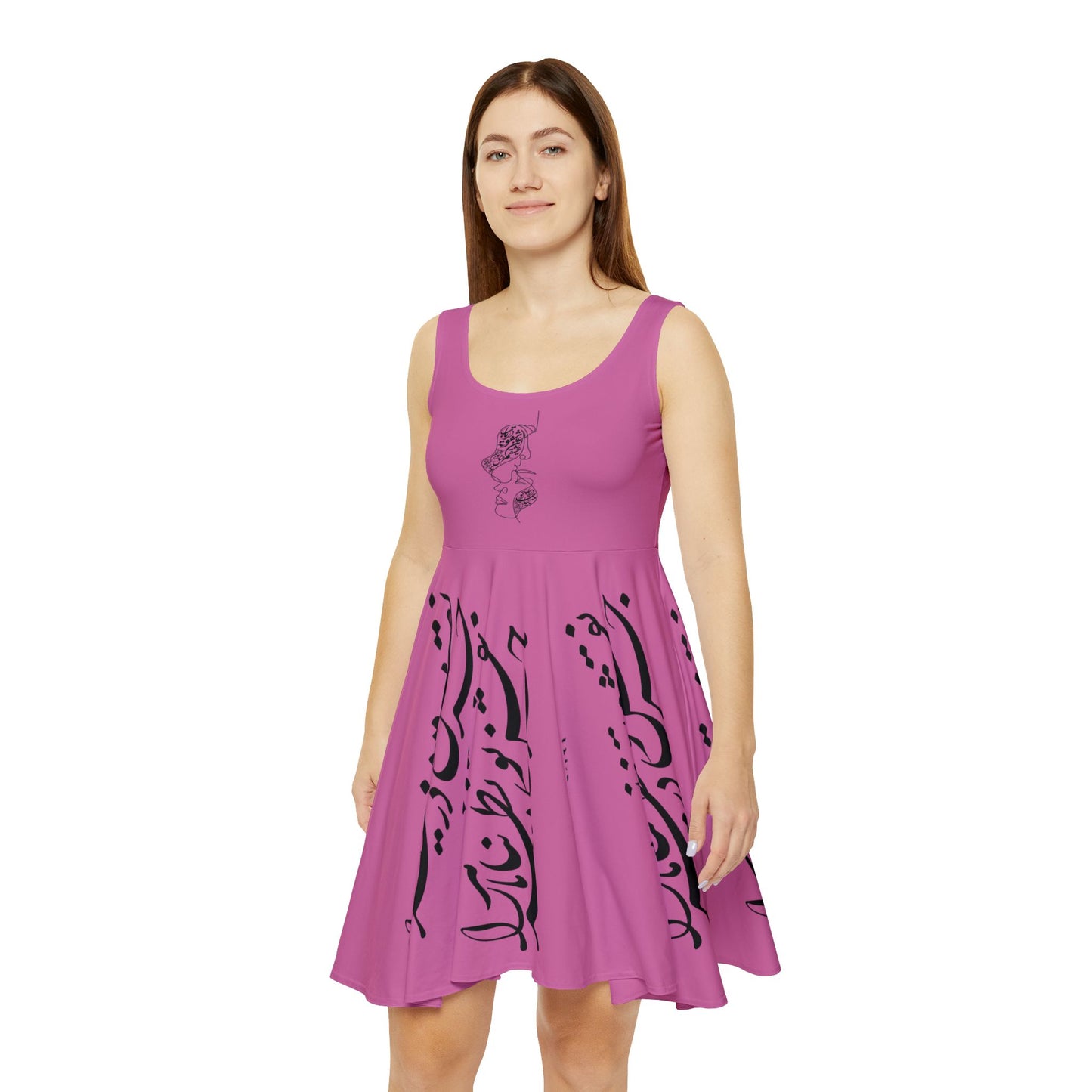 PERSIAN CALLIGRAPHY SKATER DRESS