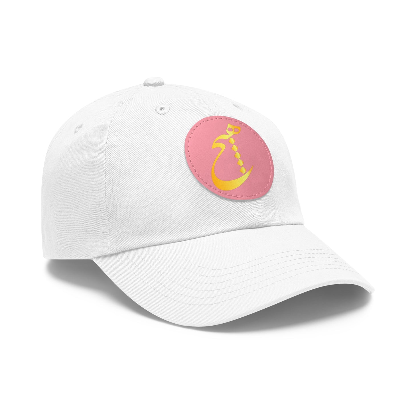 DAD HAT WITH LEATHER PATCH | "هیچ" – MINIMALIST PERSIAN CALLIGRAPHY