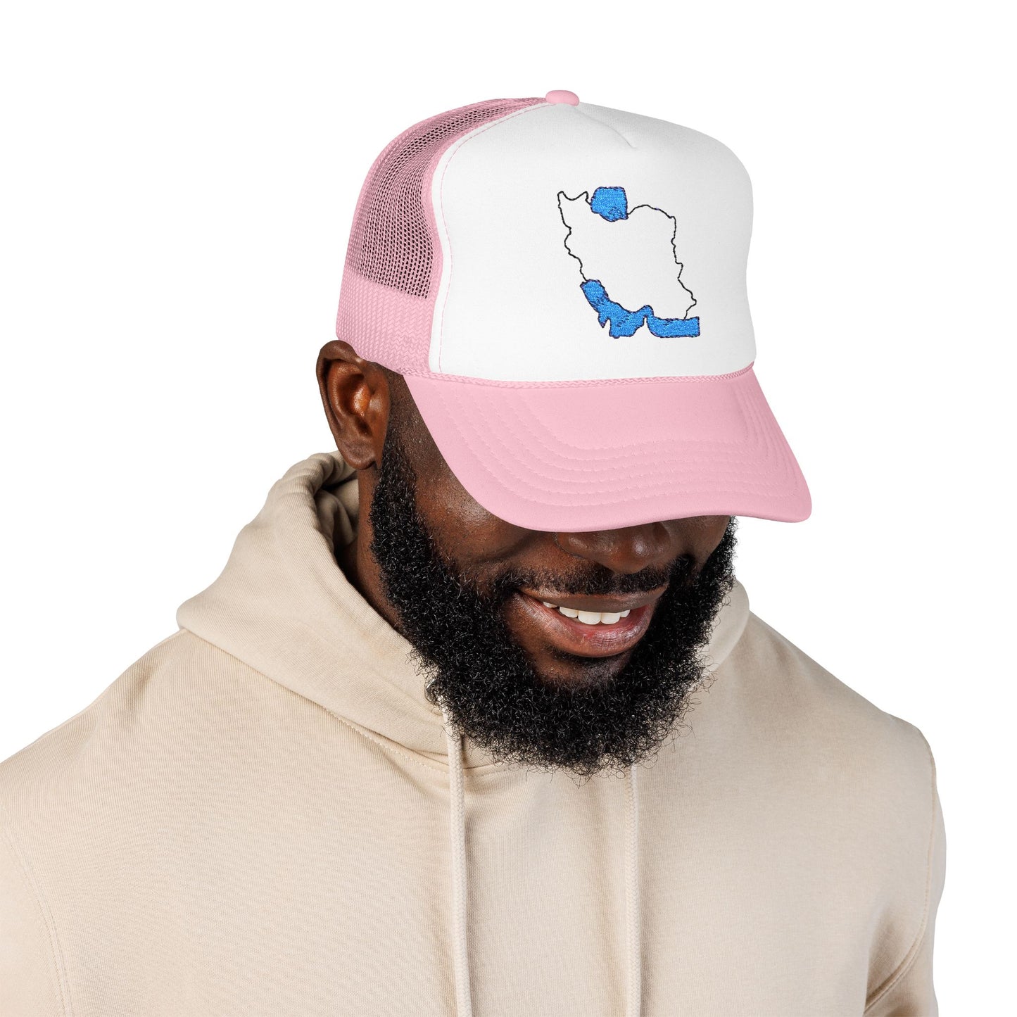 Embroidered Foam Trucker Hat – Iran Map Design