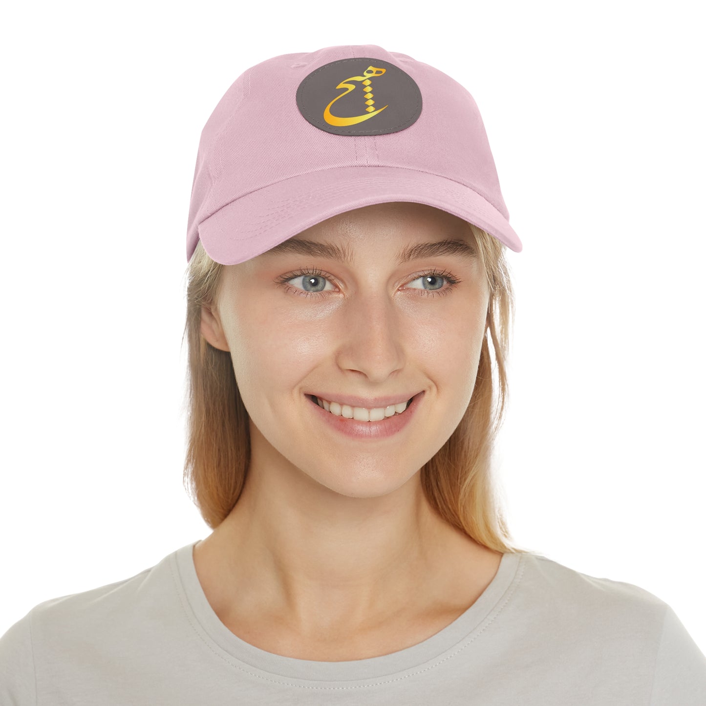 DAD HAT WITH LEATHER PATCH | "هیچ" – MINIMALIST PERSIAN CALLIGRAPHY