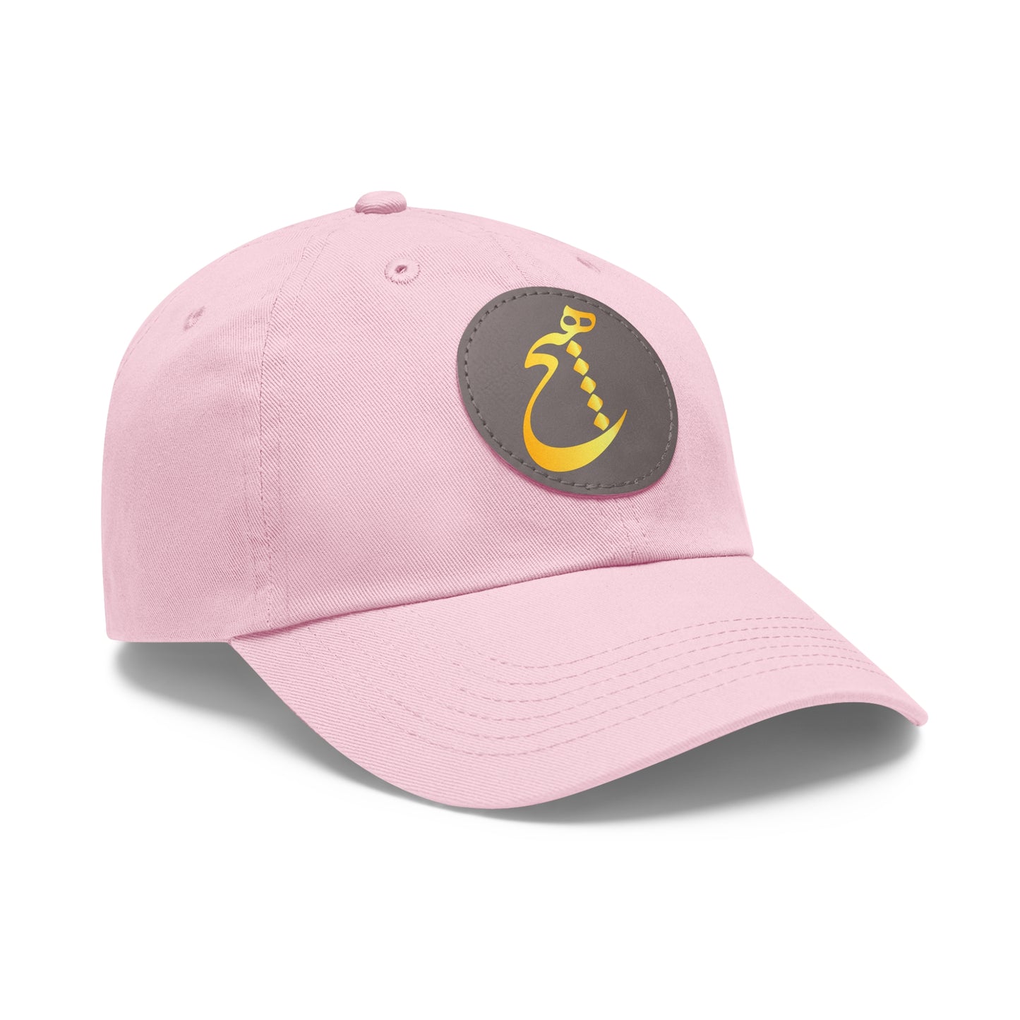 DAD HAT WITH LEATHER PATCH | "هیچ" – MINIMALIST PERSIAN CALLIGRAPHY