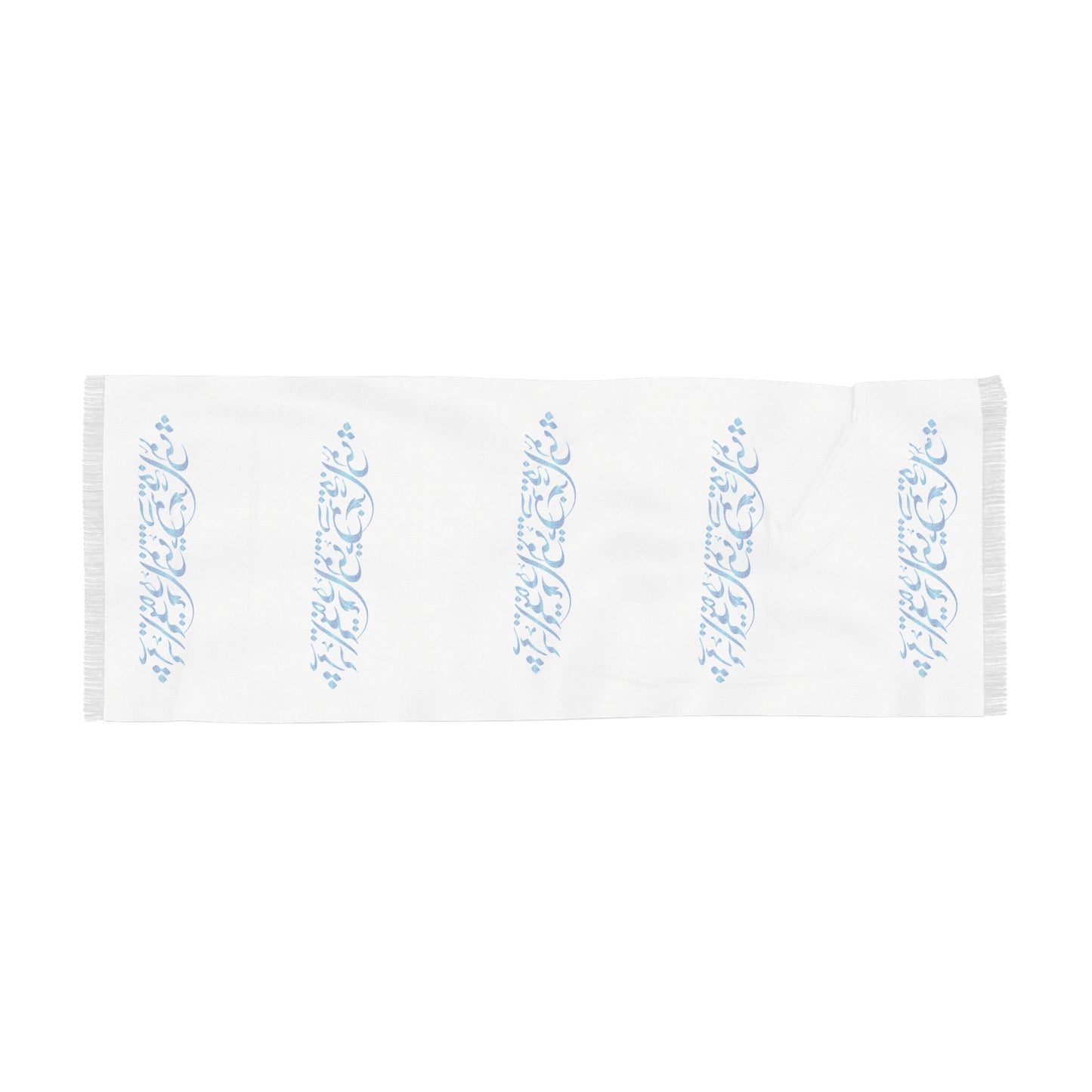 PERSIAN CALLIGRAPHY SCARF WHITE/BLUE باید که جمله جان شوی تا لایق جانان شوی