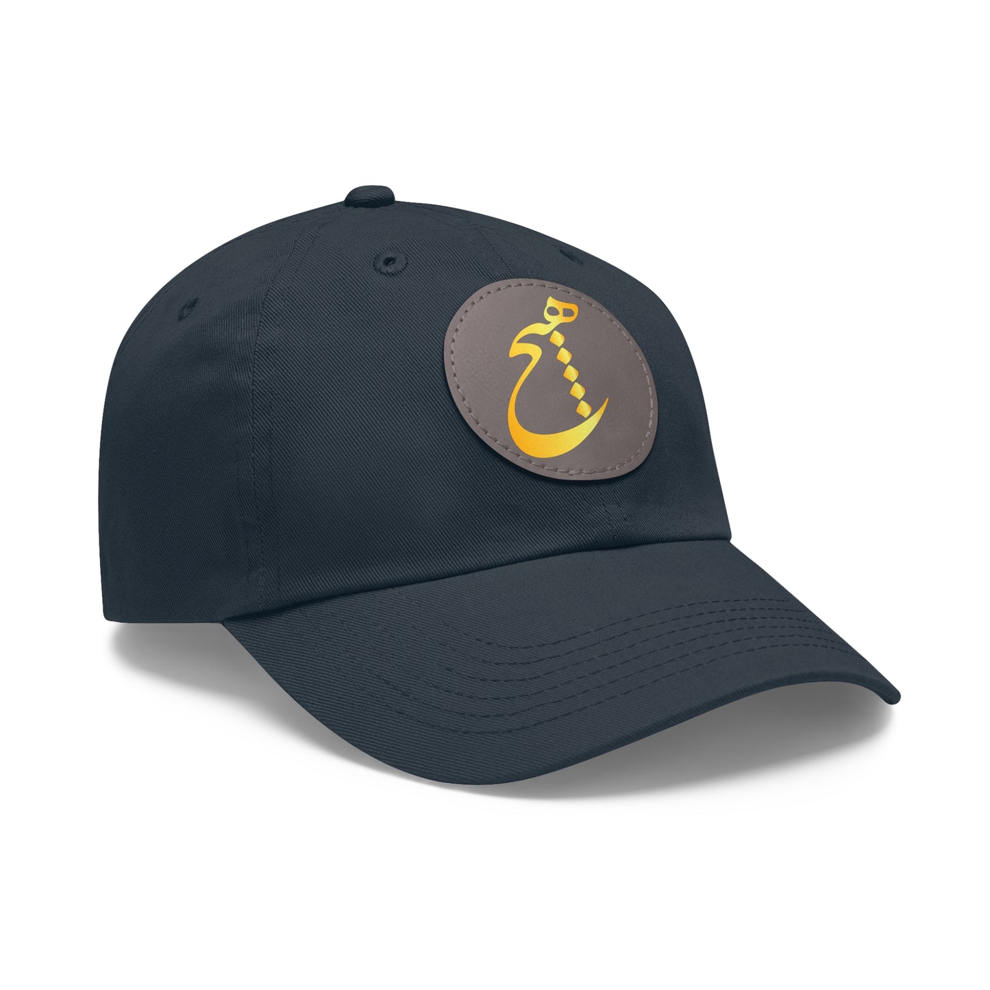 DAD HAT WITH LEATHER PATCH | "هیچ" – MINIMALIST PERSIAN CALLIGRAPHY