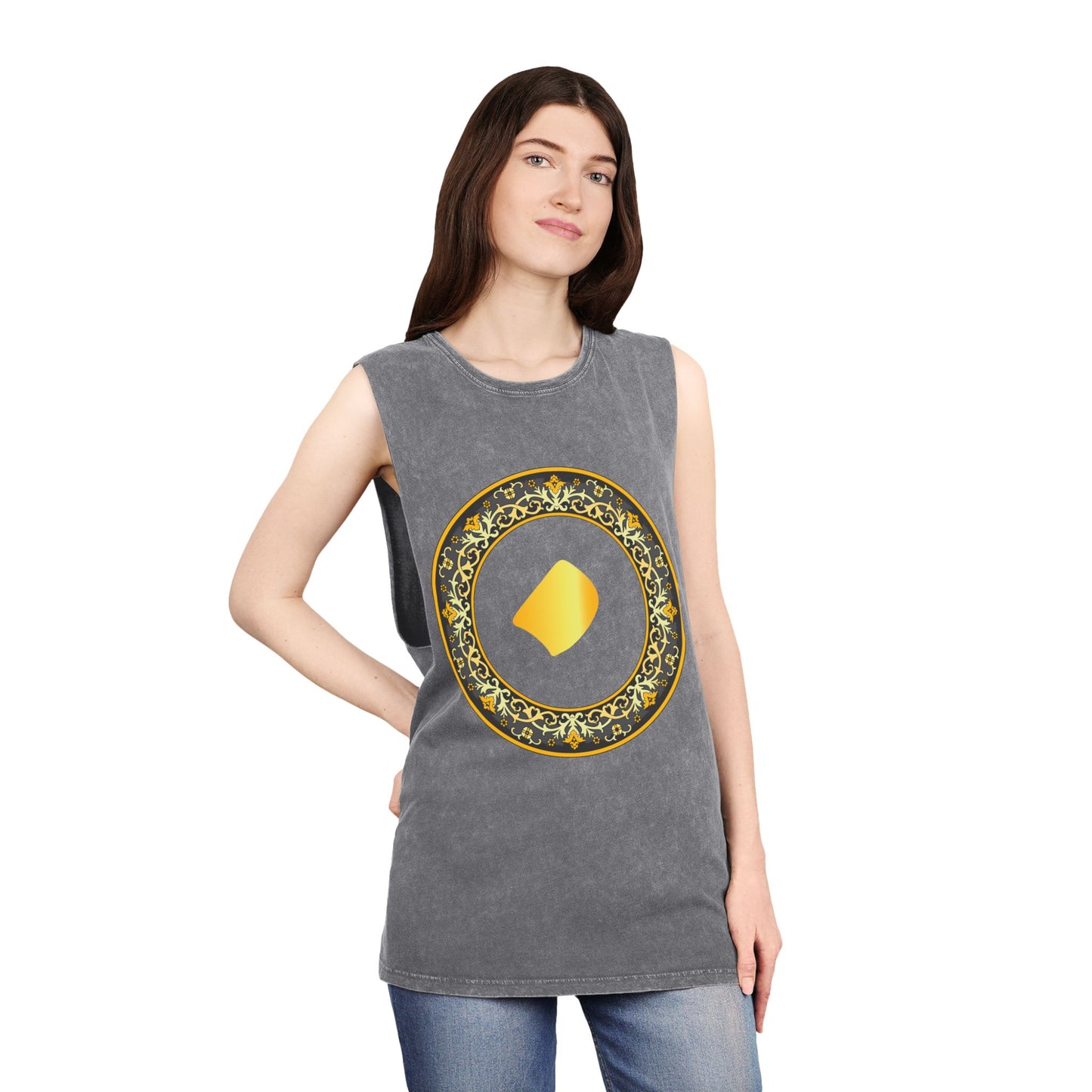 FARSI DOT UNISEX STONEWASH TANK TOP WITH TAZHIB نقطه فارسی