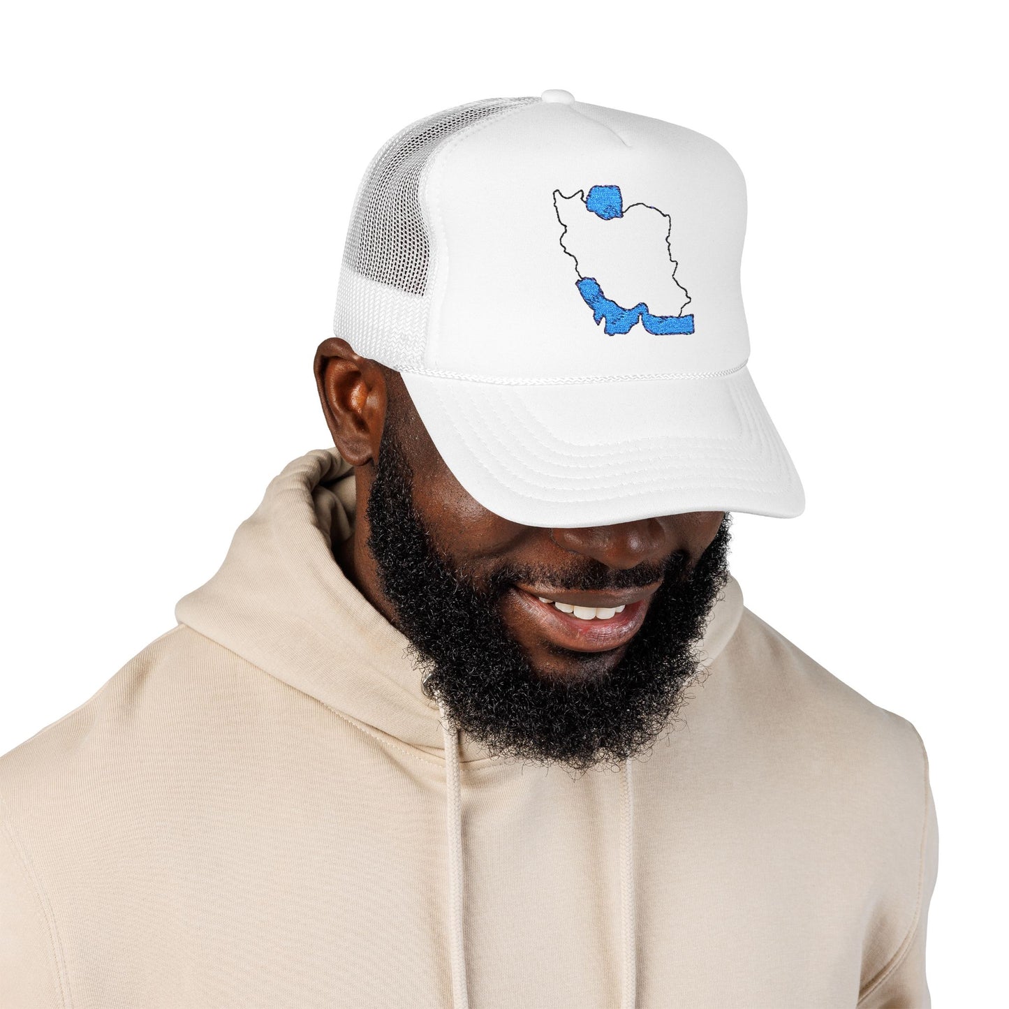 Embroidered Foam Trucker Hat – Iran Map Design
