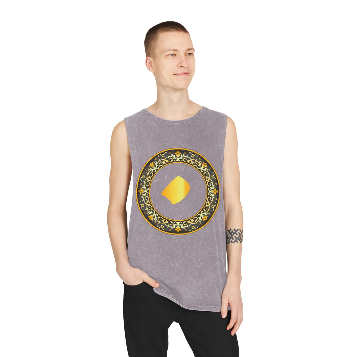 FARSI DOT UNISEX STONEWASH TANK TOP WITH TAZHIB نقطه فارسی