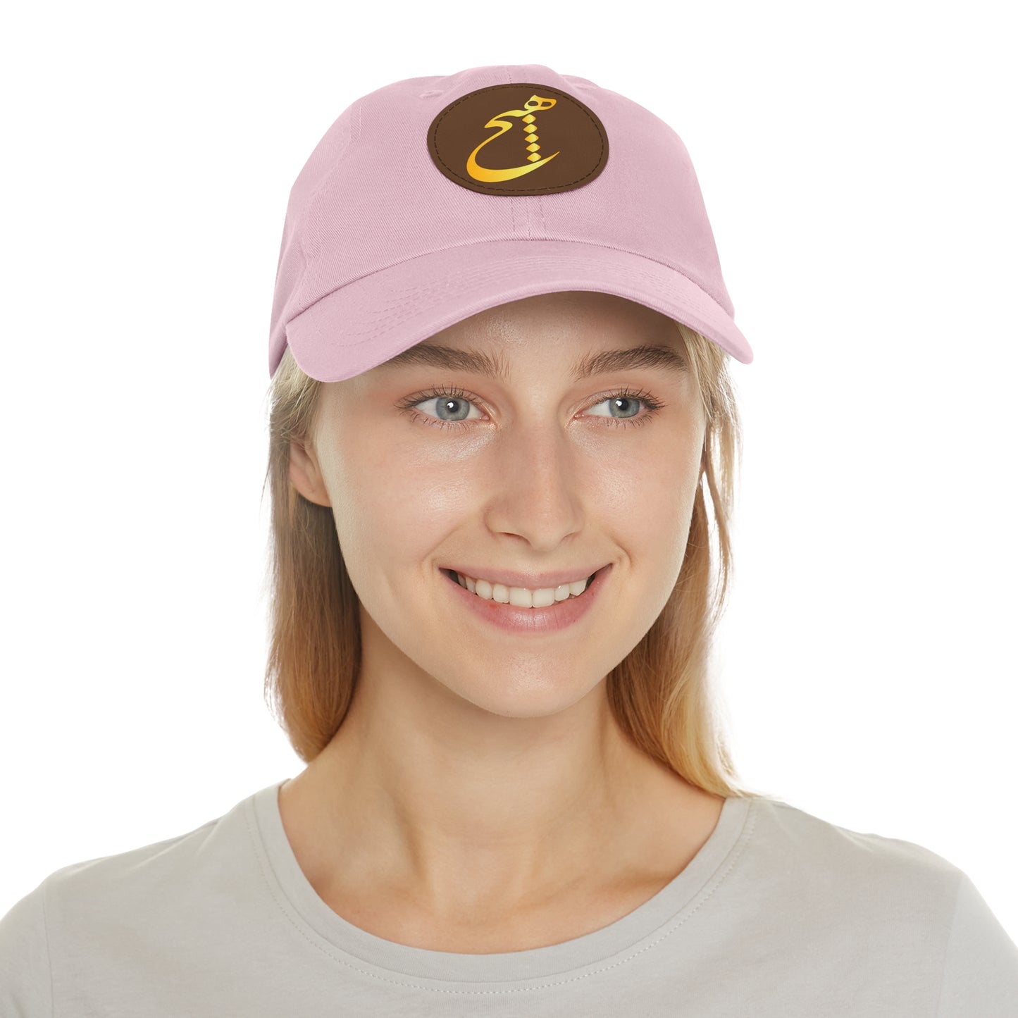 DAD HAT WITH LEATHER PATCH | "هیچ" – MINIMALIST PERSIAN CALLIGRAPHY