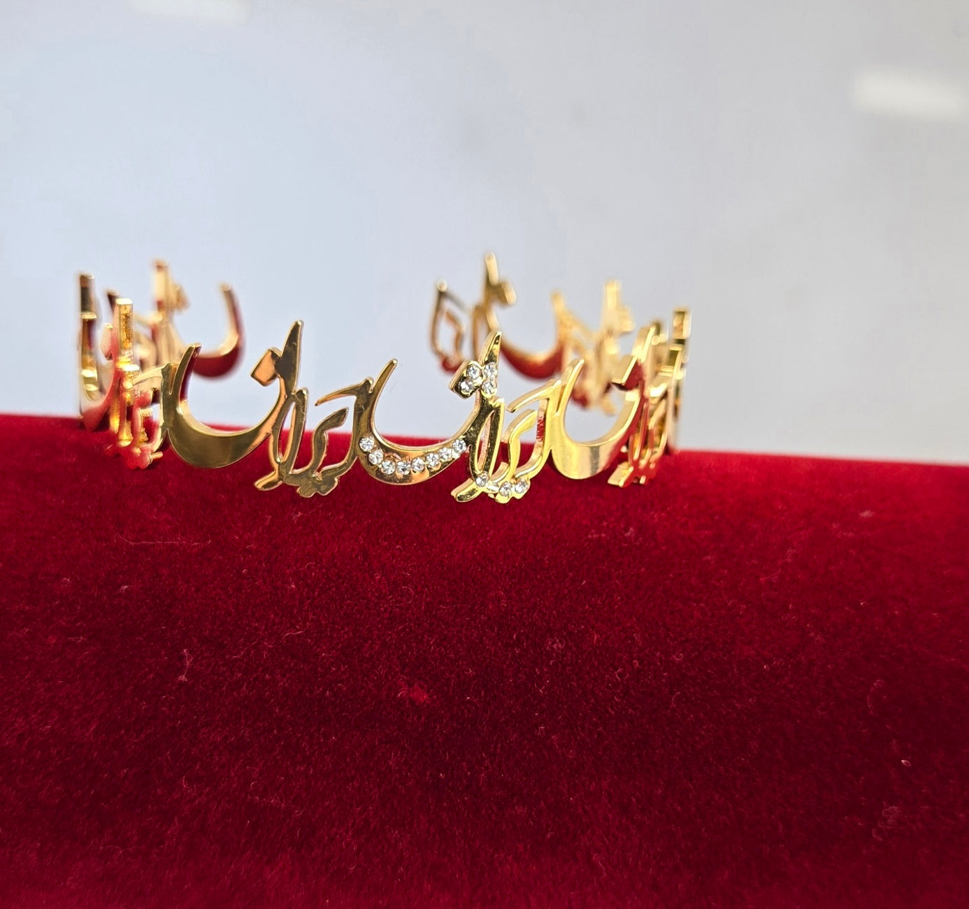 DIAMOND BANGLE 9 IRAN NAME BRACELET | 18K GOLD PLATED