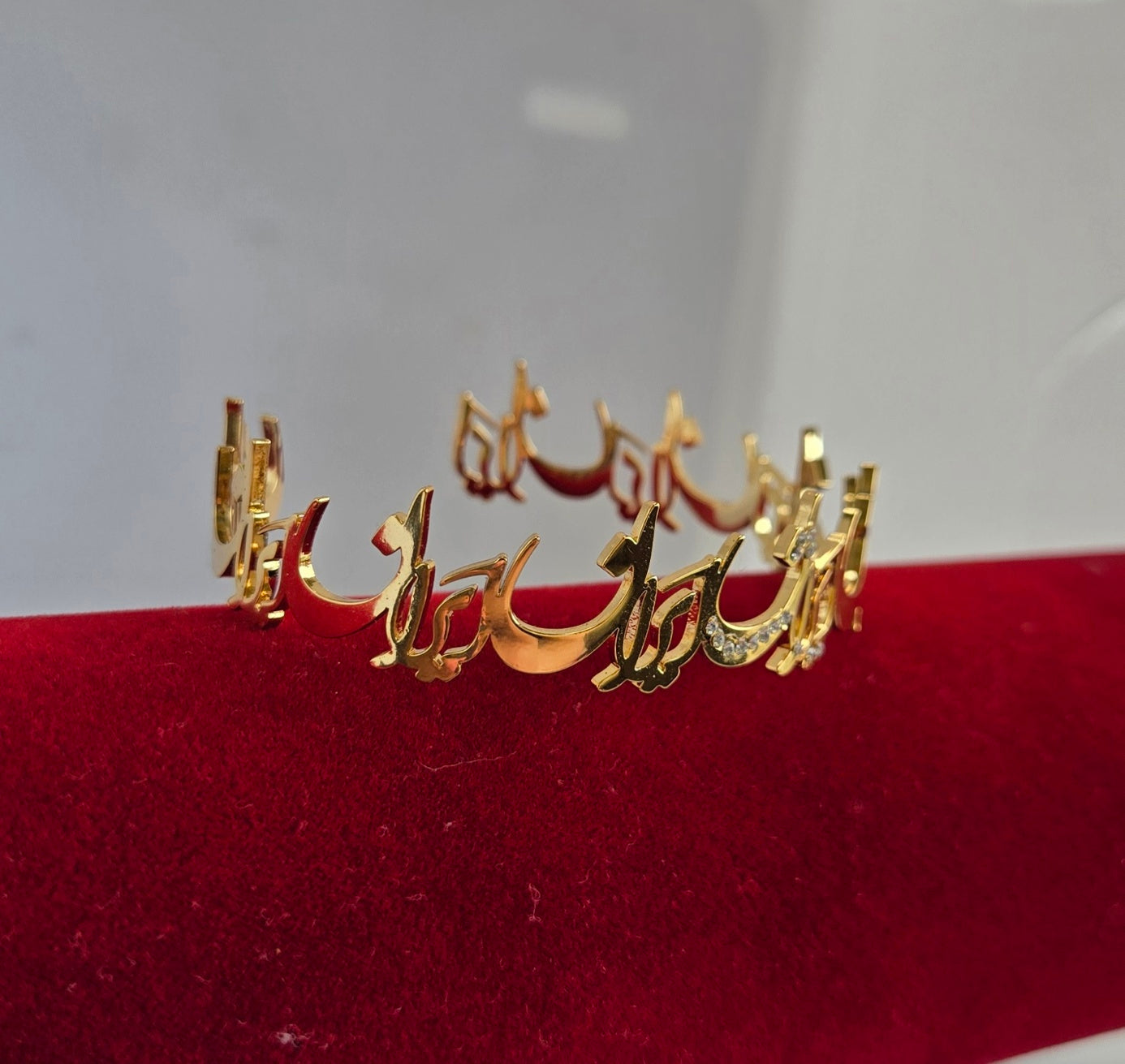 DIAMOND BANGLE 9 IRAN NAME BRACELET | 18K GOLD PLATED