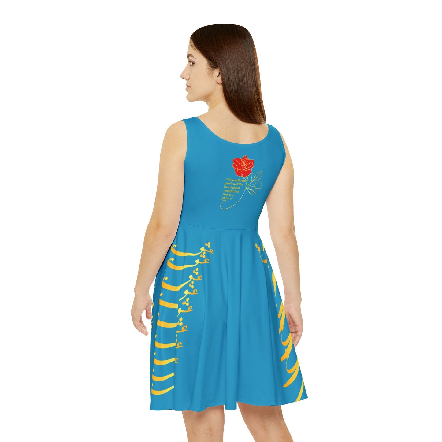 PERSIAN CALLIGRAPHY DANCE DRESS ای دوست در روضه قلب جز گل عشق مکار