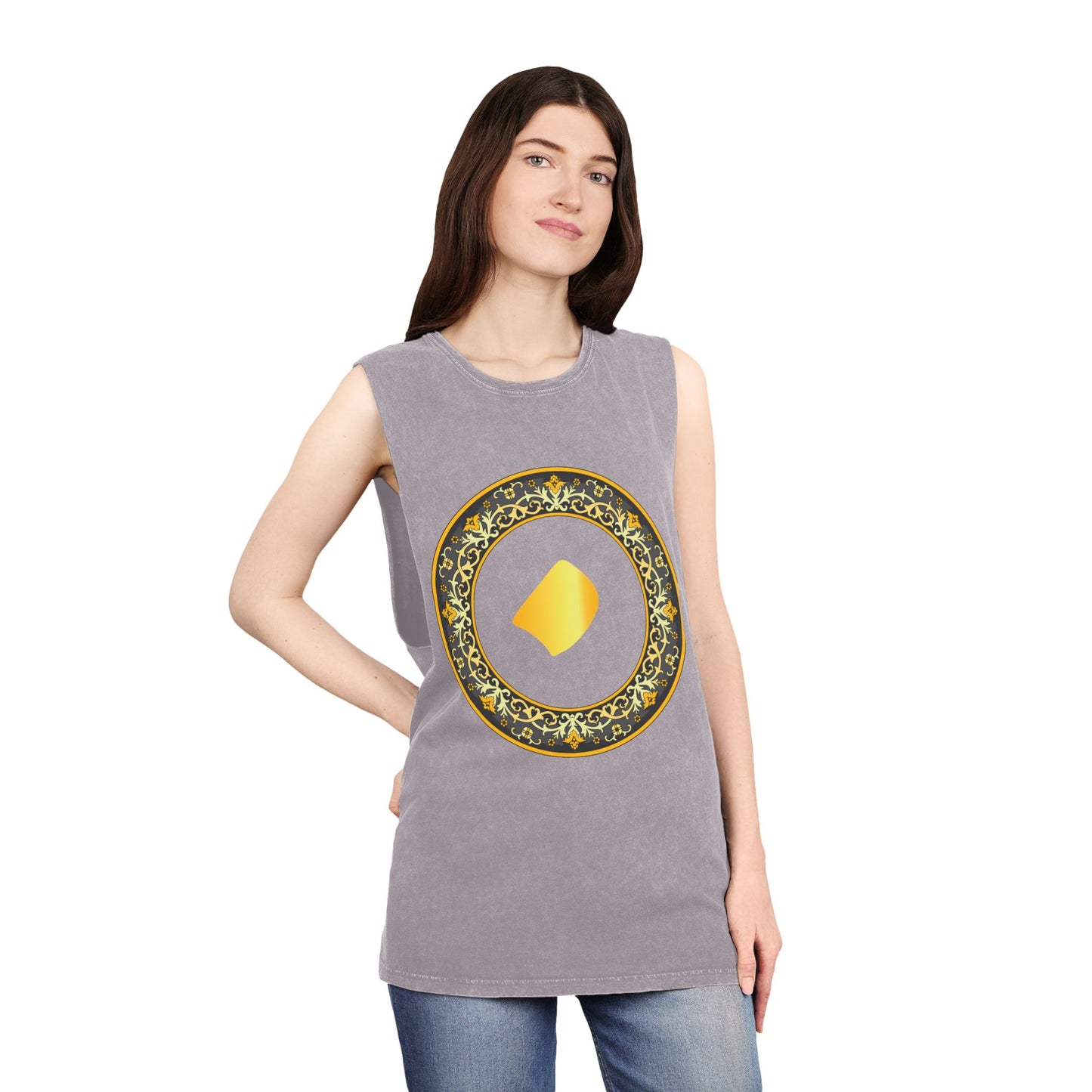 FARSI DOT UNISEX STONEWASH TANK TOP WITH TAZHIB نقطه فارسی