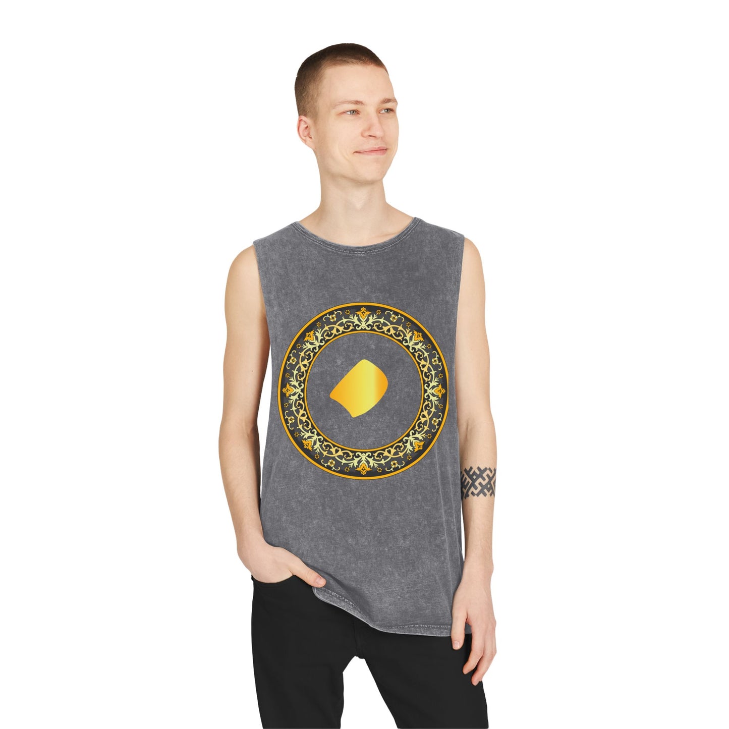 FARSI DOT UNISEX STONEWASH TANK TOP WITH TAZHIB نقطه فارسی