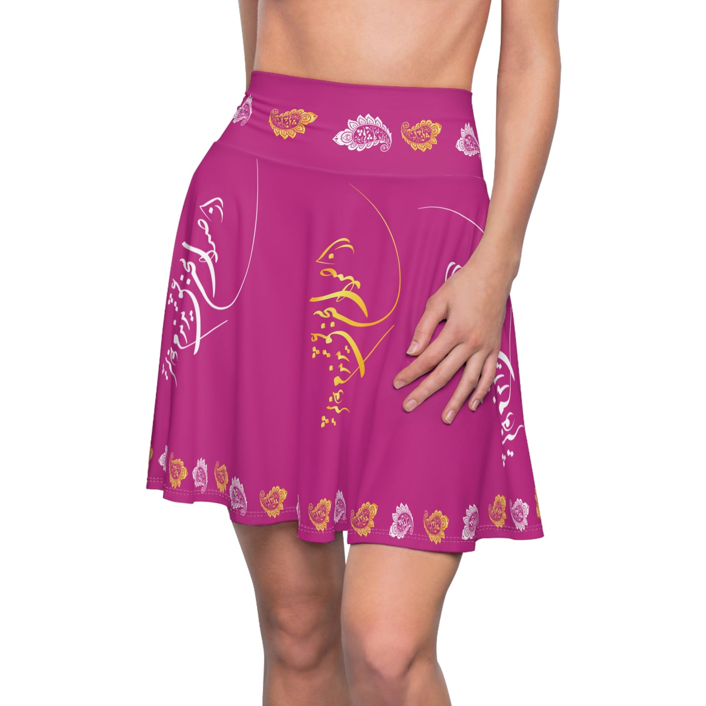 "PERSIAN POETRY PAISLEY SKATER SKIRT – از صدای سخن عشق نشنیدم خوشتر"