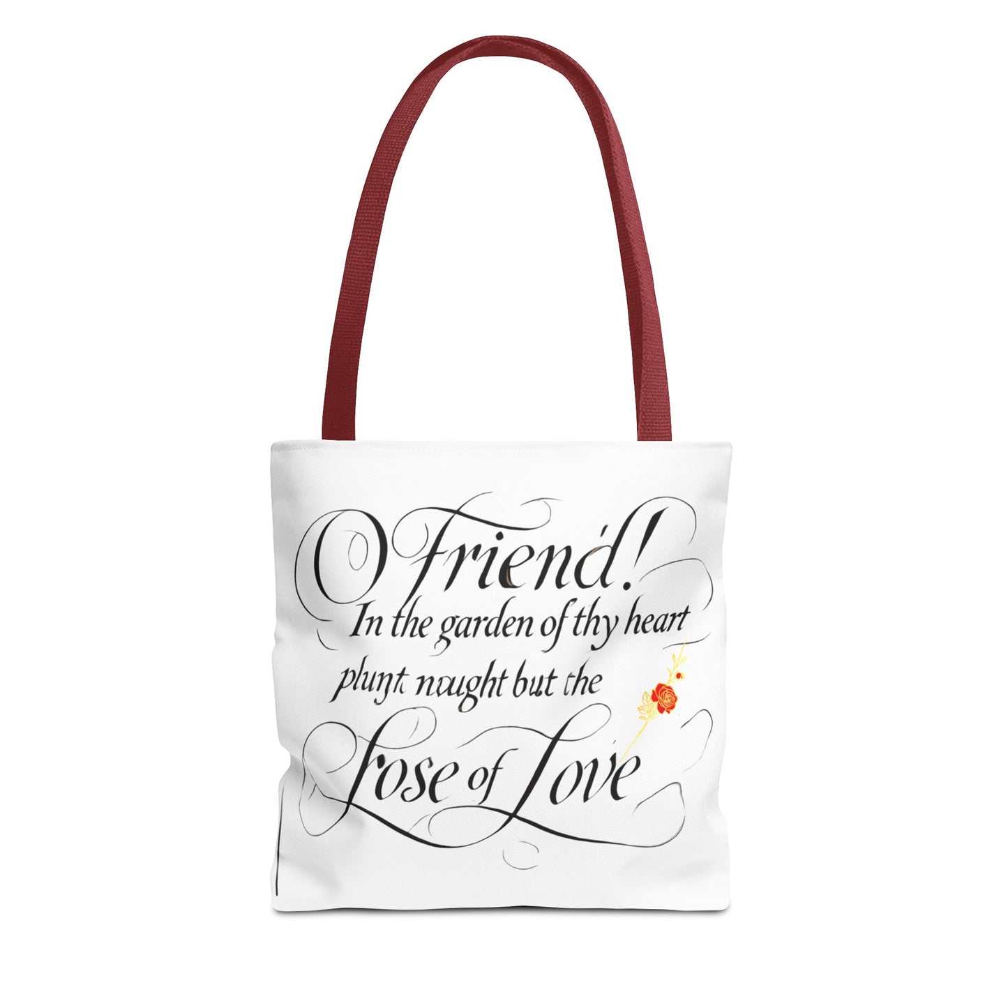 Tote Bags Farsi English- In The Garden of Thy Heart Plant Naught but the Rose of Love
