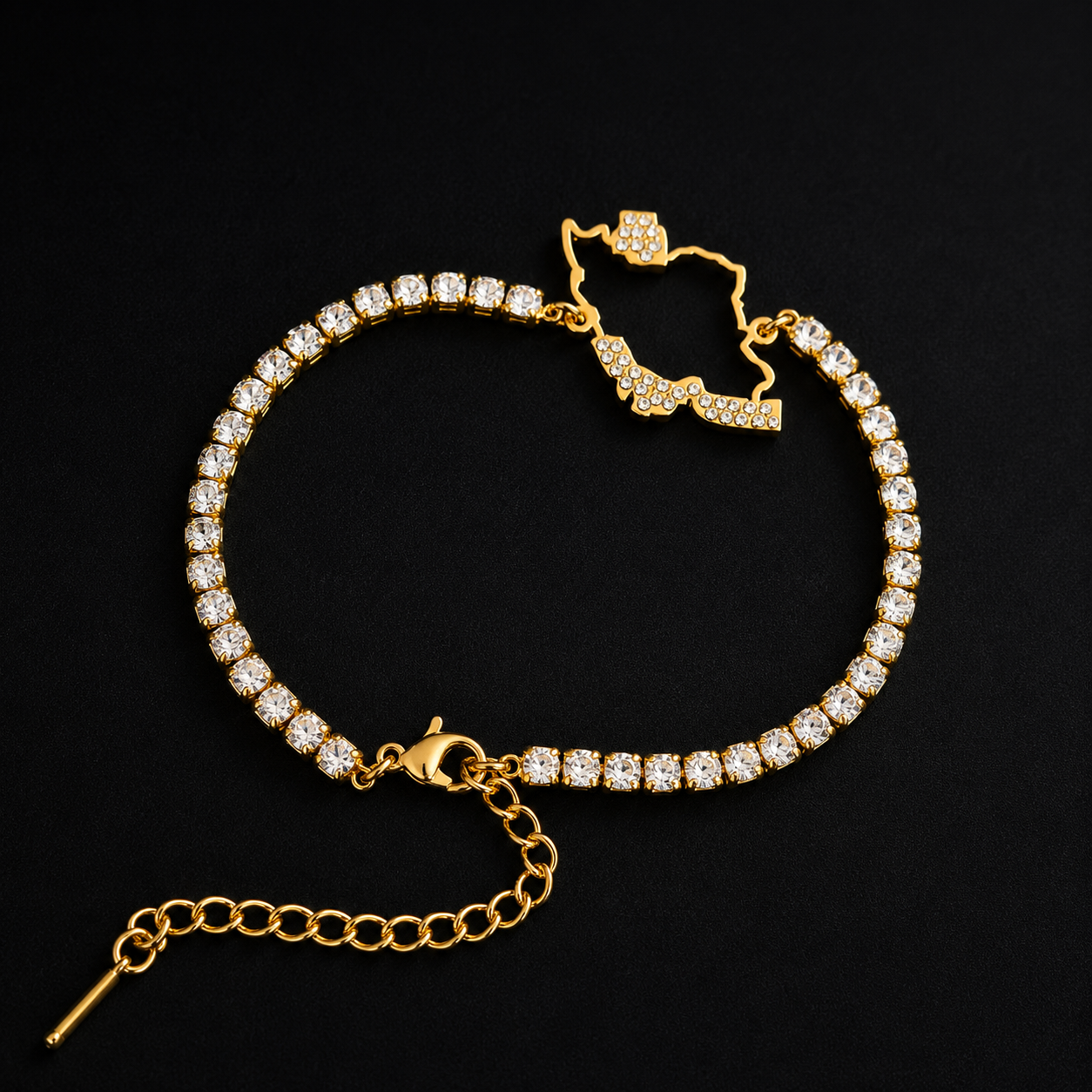 Iran Map Tennis Necklace