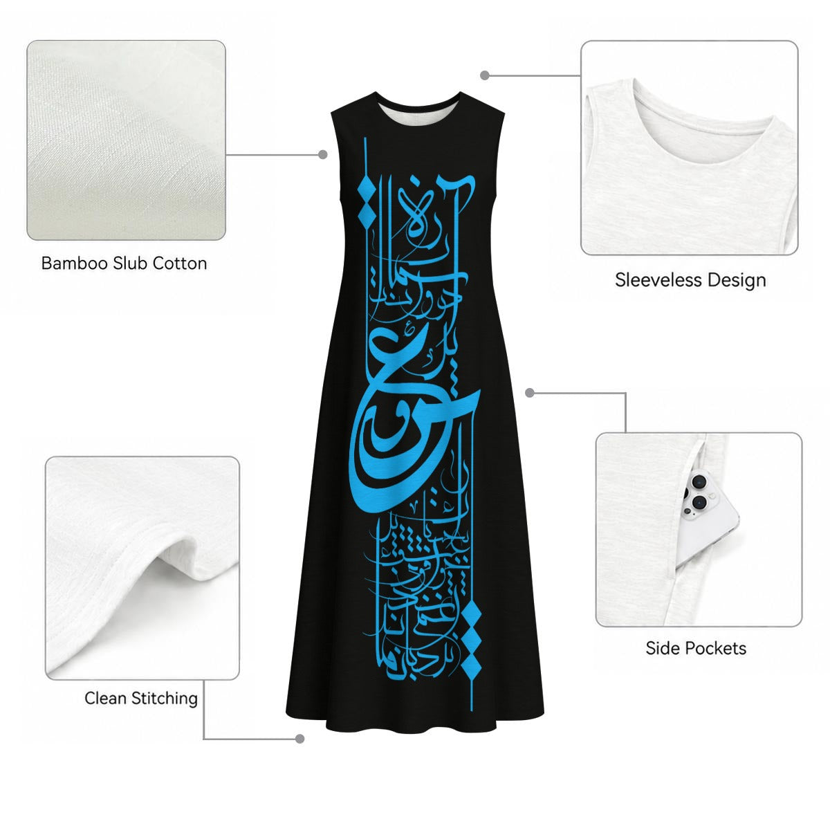 PERSIAN POETRY LOVE COTTON DRESS