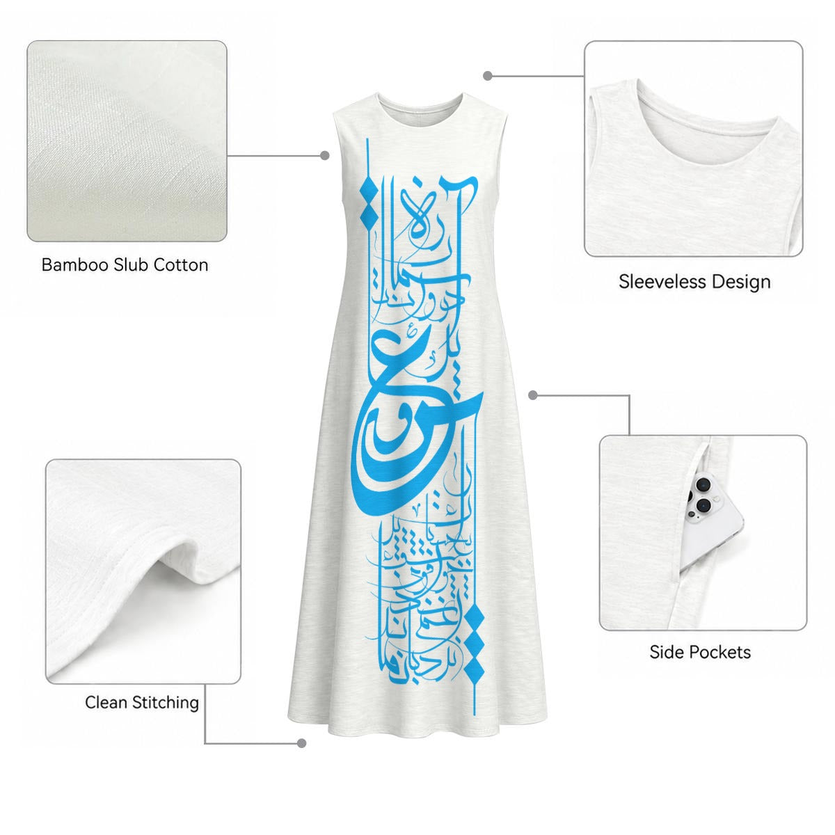 PERSIAN POETRY LOVE COTTON DRESS