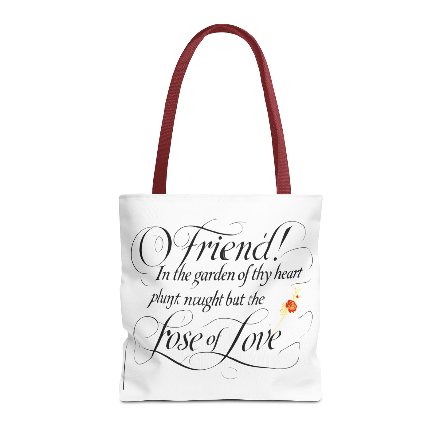 Tote Bags Farsi English- In The Garden of Thy Heart Plant Naught but the Rose of Love