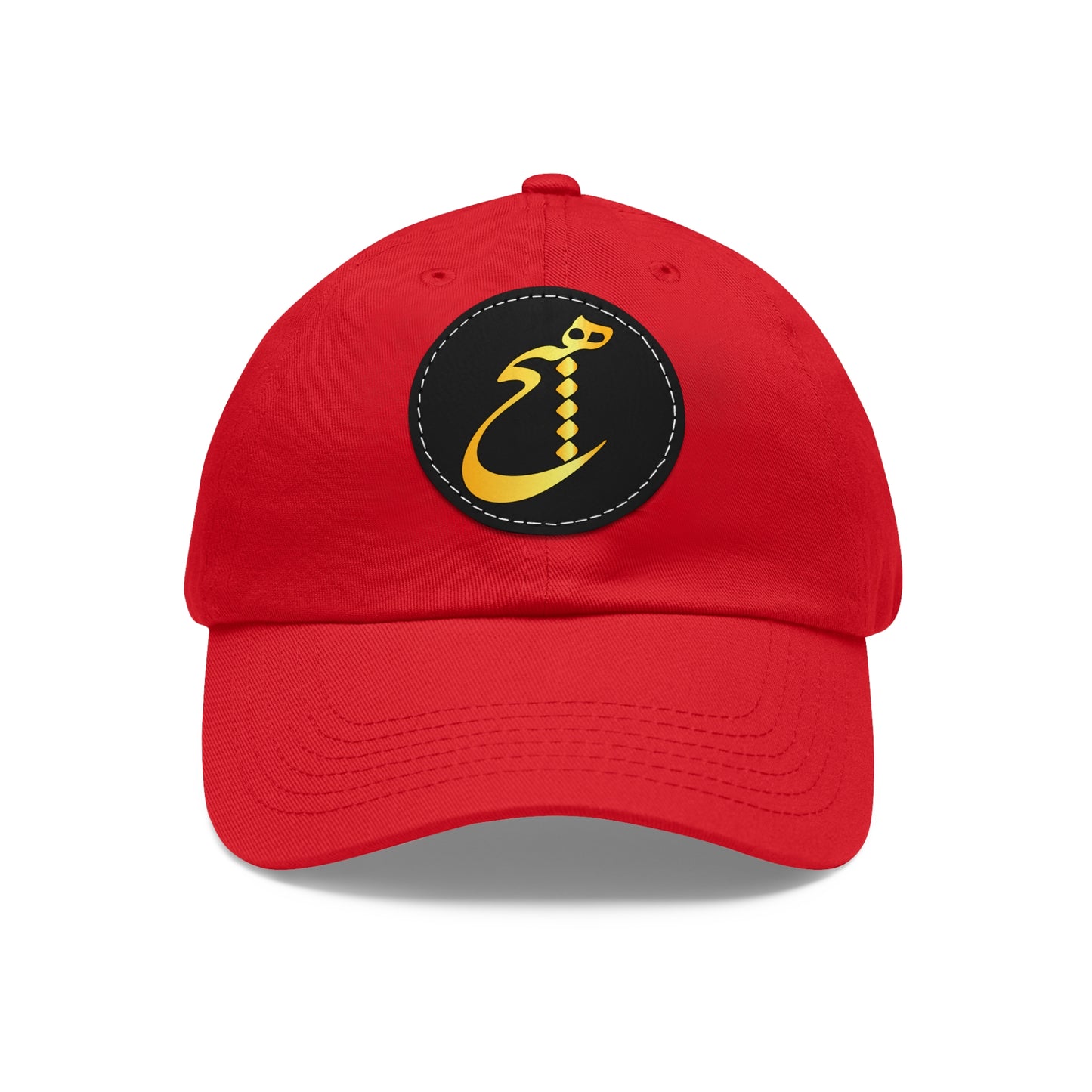 DAD HAT WITH LEATHER PATCH | "هیچ" – MINIMALIST PERSIAN CALLIGRAPHY