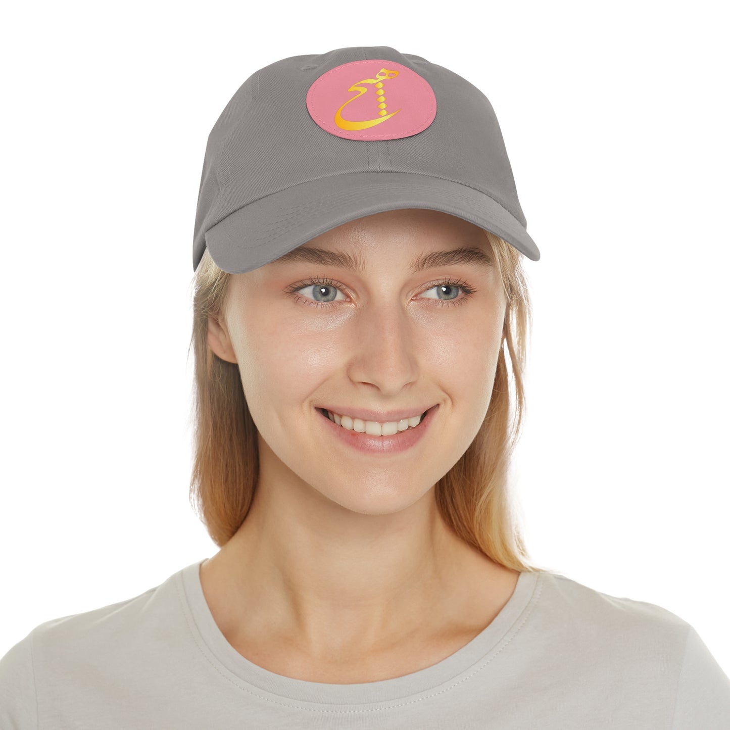 DAD HAT WITH LEATHER PATCH | "هیچ" – MINIMALIST PERSIAN CALLIGRAPHY