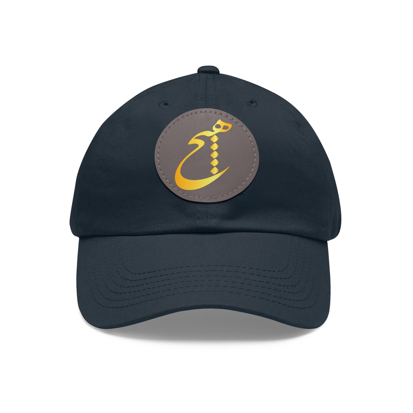 DAD HAT WITH LEATHER PATCH | "هیچ" – MINIMALIST PERSIAN CALLIGRAPHY