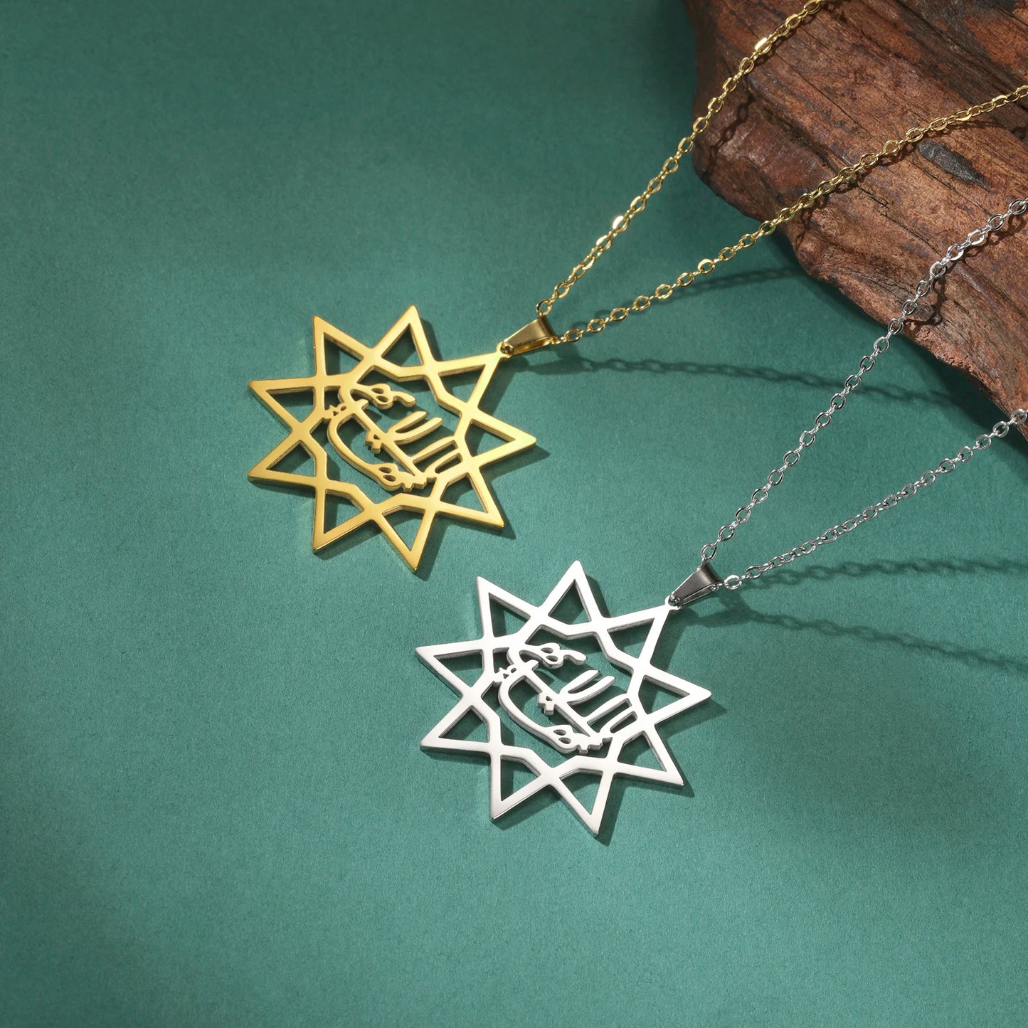 9-POINT BAHÁʼÍ STAR NECKLACE – YÁ BAHÁʼU’L-ABHÁ PENDANT