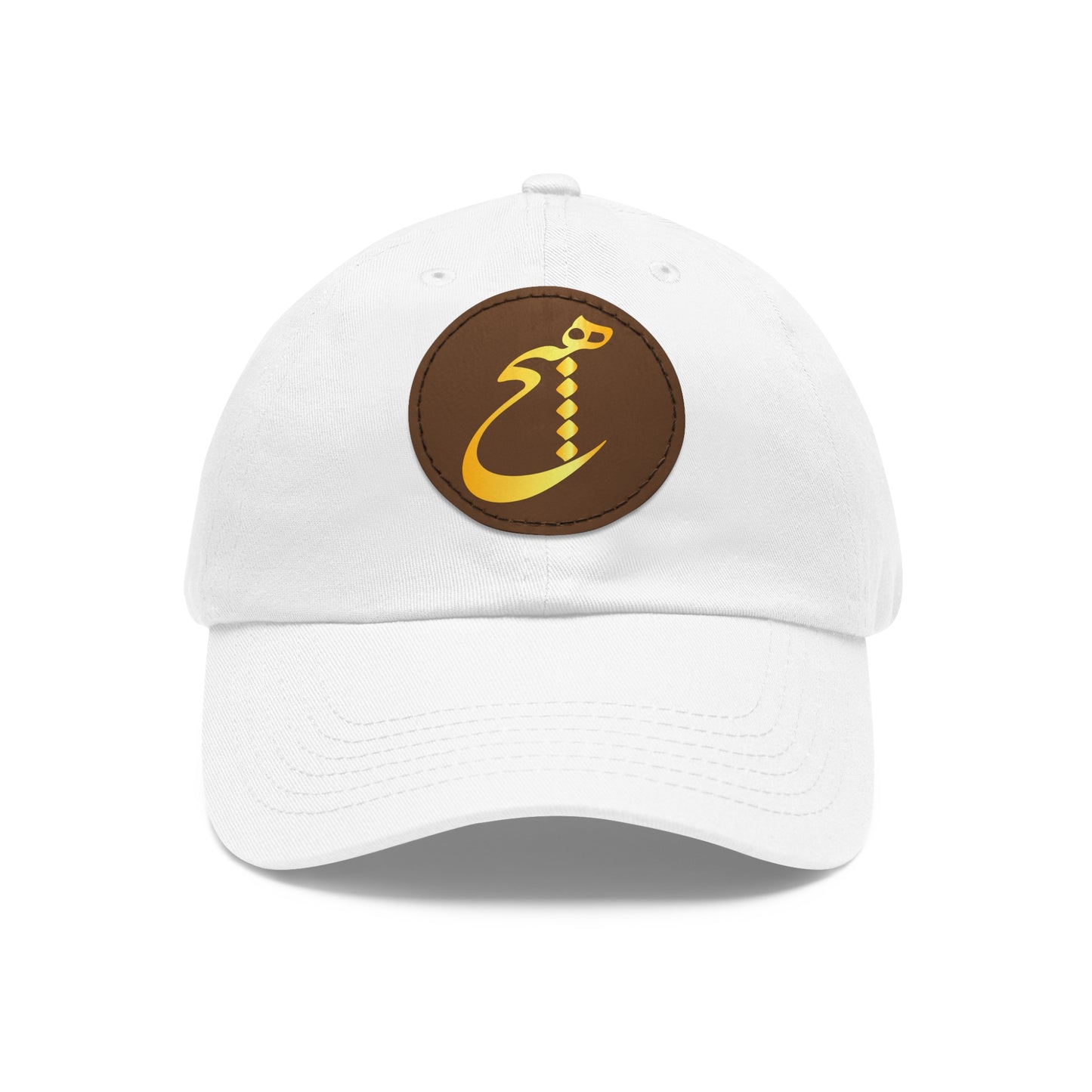DAD HAT WITH LEATHER PATCH | "هیچ" – MINIMALIST PERSIAN CALLIGRAPHY