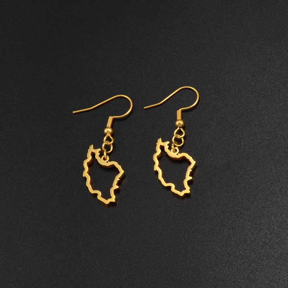IRAN MAP EARRINGS – STAINLESS STEEL PERSIAN JEWELRY | IRANIAN PRIDE GIFT