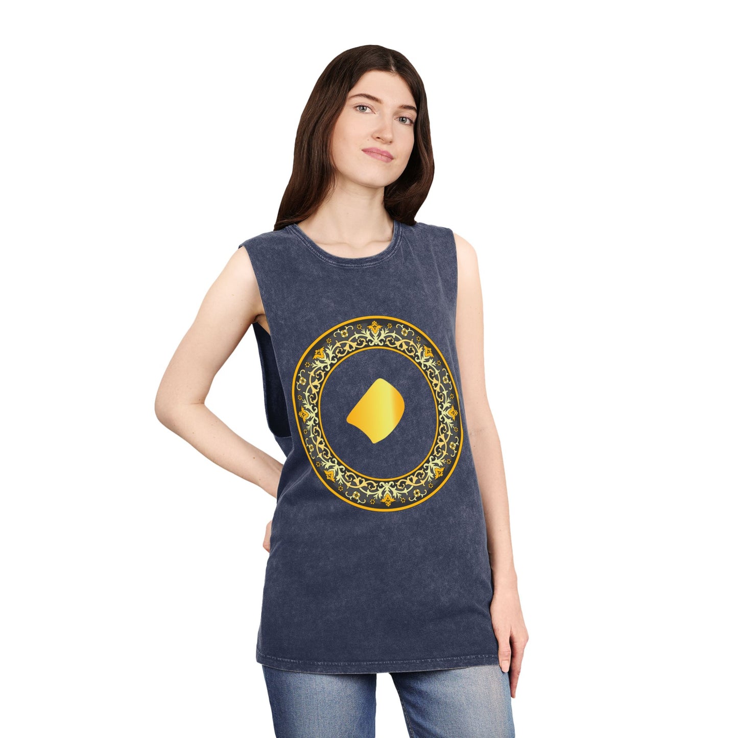 FARSI DOT UNISEX STONEWASH TANK TOP WITH TAZHIB نقطه فارسی