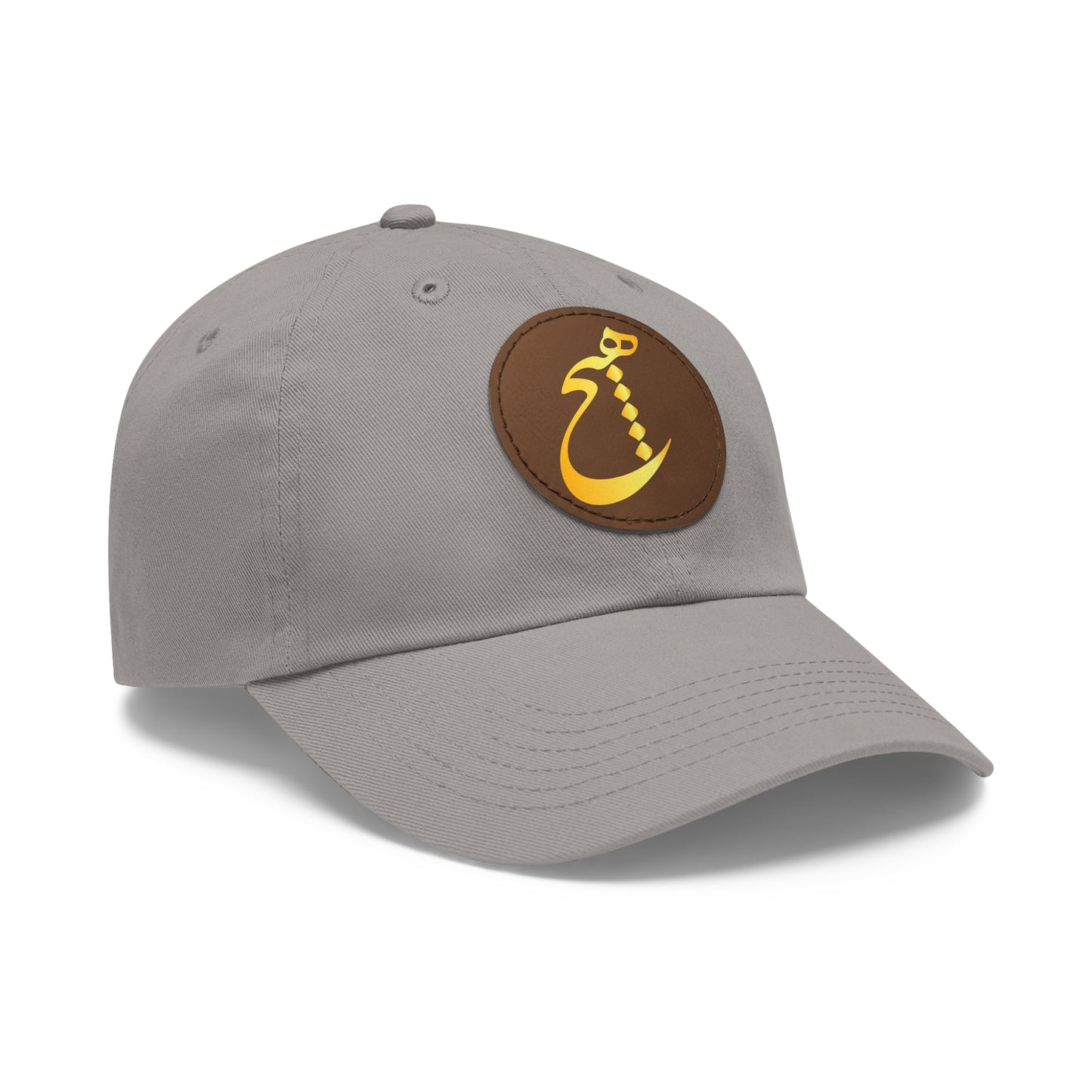 DAD HAT WITH LEATHER PATCH | "هیچ" – MINIMALIST PERSIAN CALLIGRAPHY