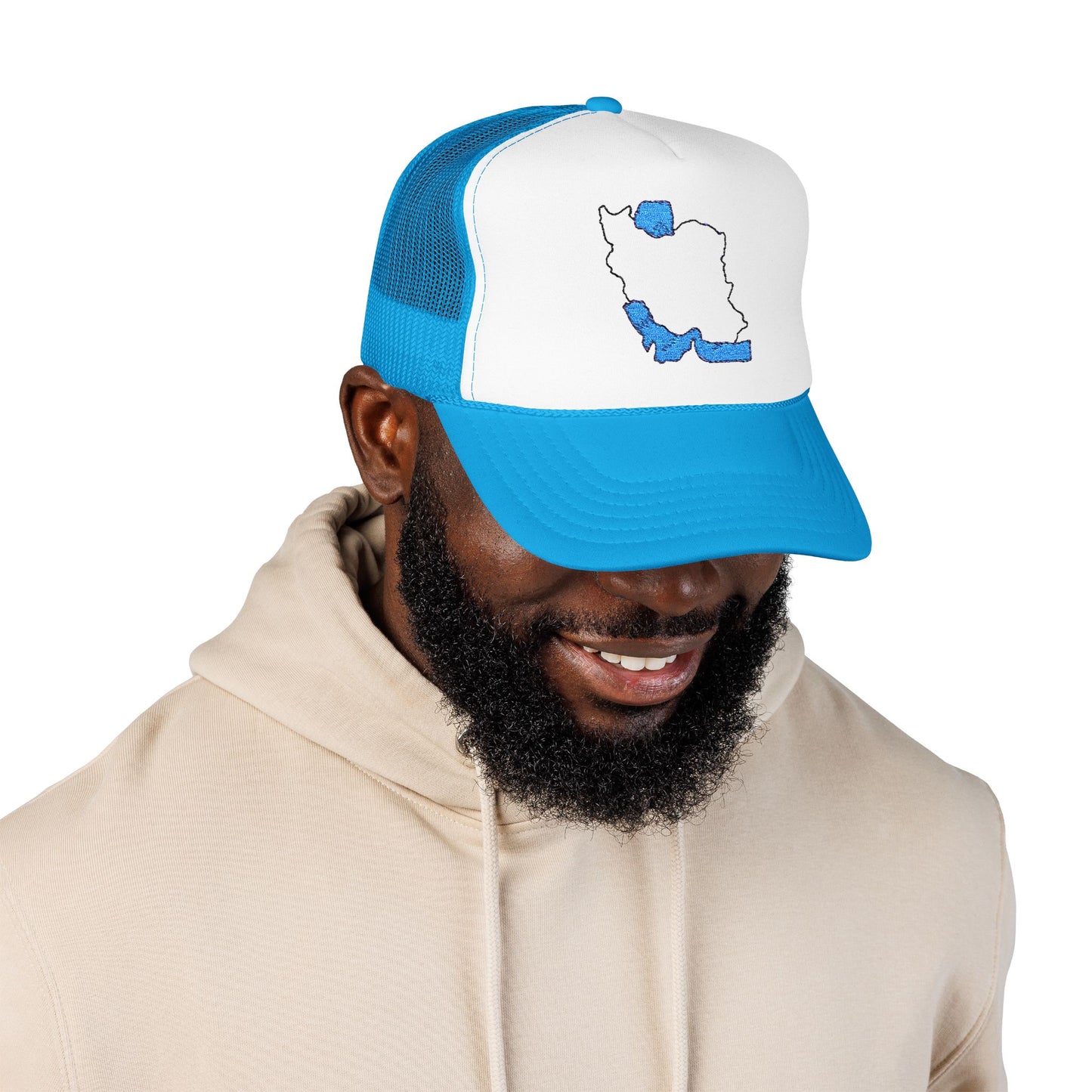 Embroidered Foam Trucker Hat – Iran Map Design