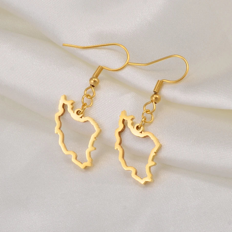 IRAN MAP EARRINGS – STAINLESS STEEL PERSIAN JEWELRY | IRANIAN PRIDE GIFT