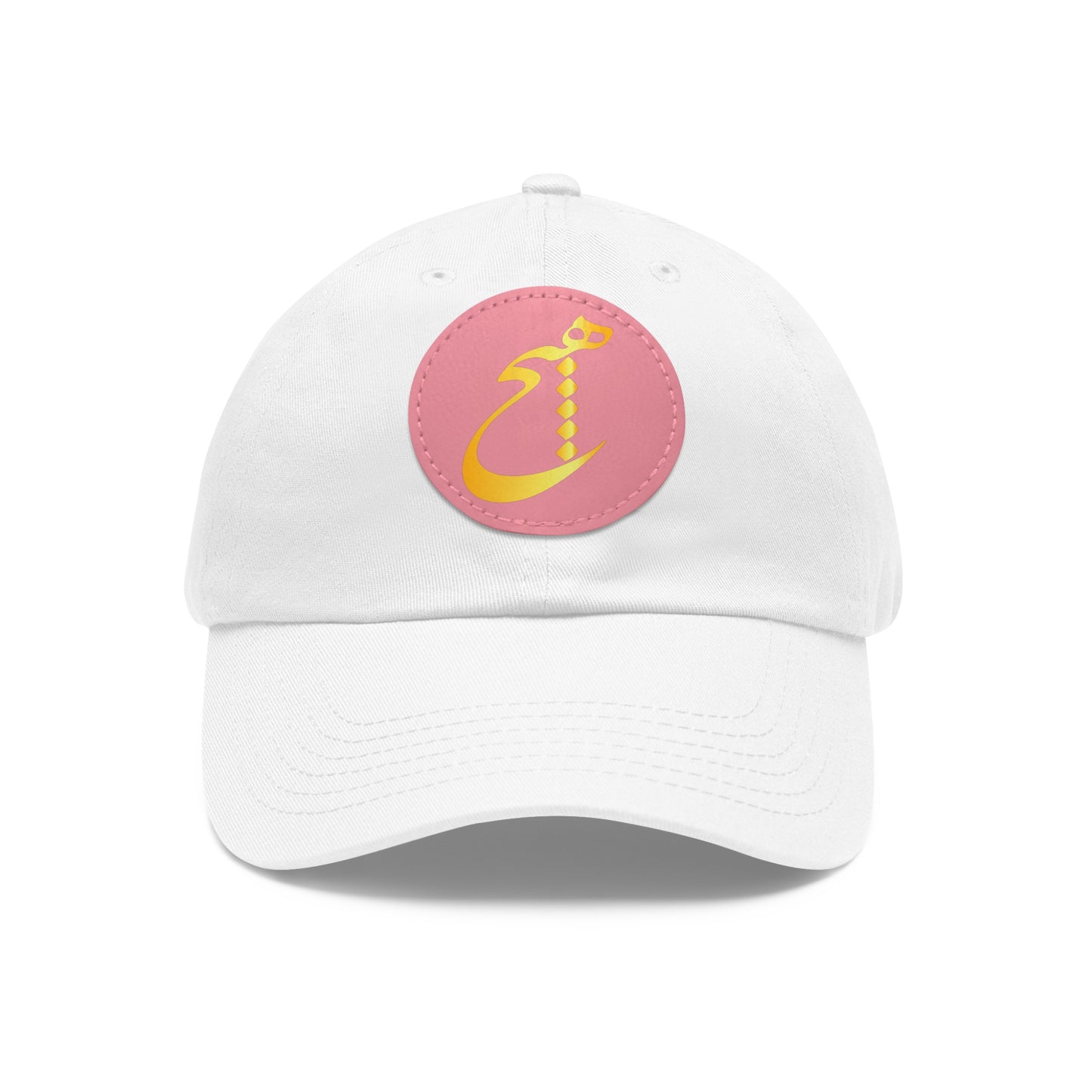 DAD HAT WITH LEATHER PATCH | "هیچ" – MINIMALIST PERSIAN CALLIGRAPHY