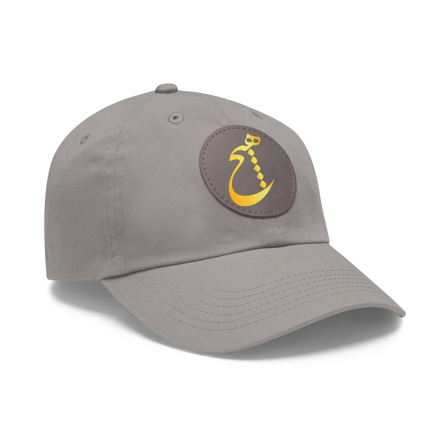 DAD HAT WITH LEATHER PATCH | "هیچ" – MINIMALIST PERSIAN CALLIGRAPHY