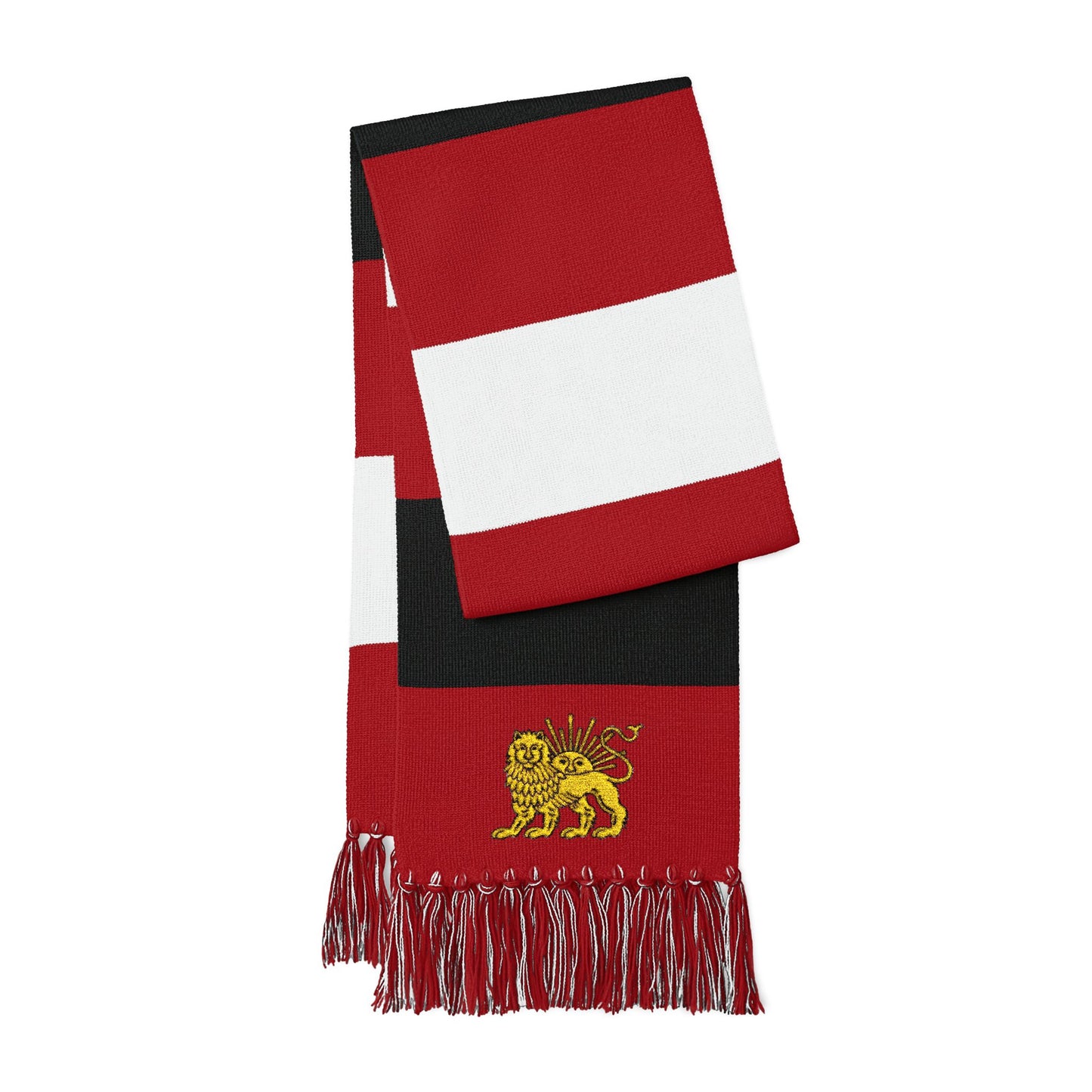 EMBROIDEDRED LION & SUN SCARF