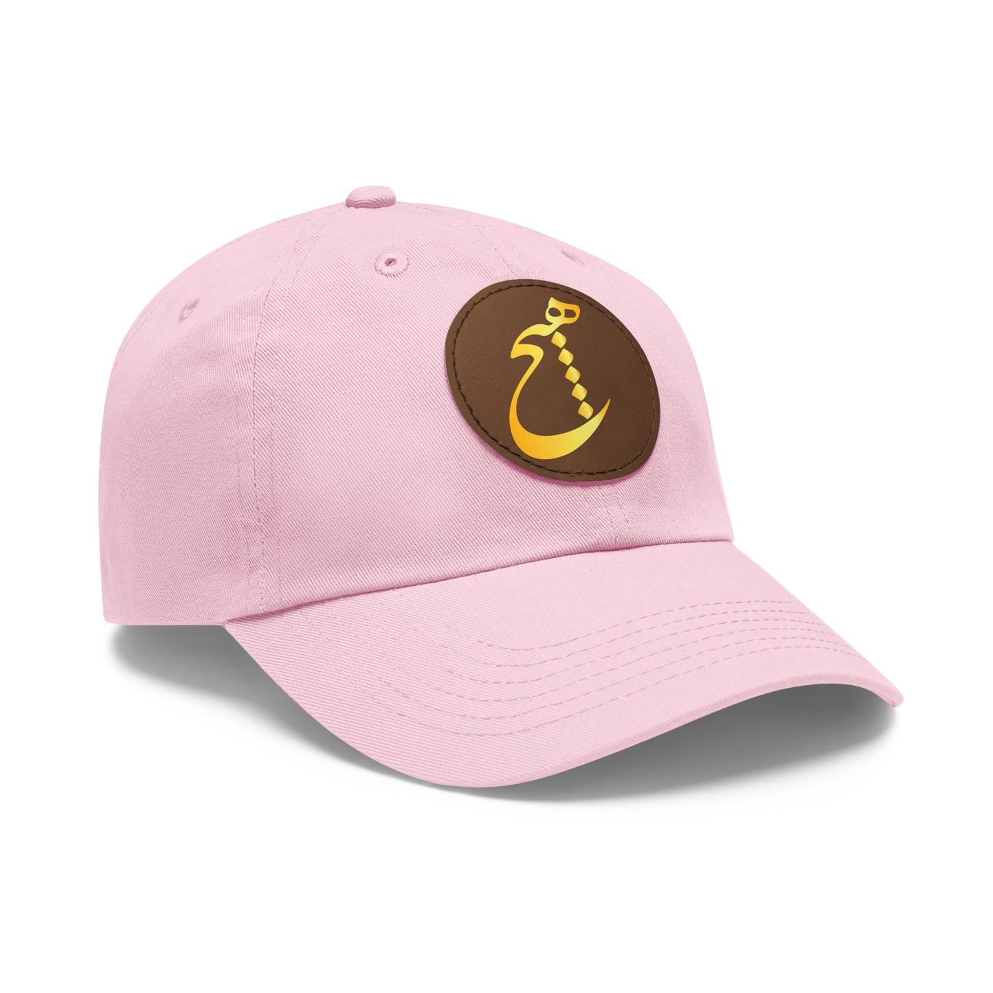 DAD HAT WITH LEATHER PATCH | "هیچ" – MINIMALIST PERSIAN CALLIGRAPHY