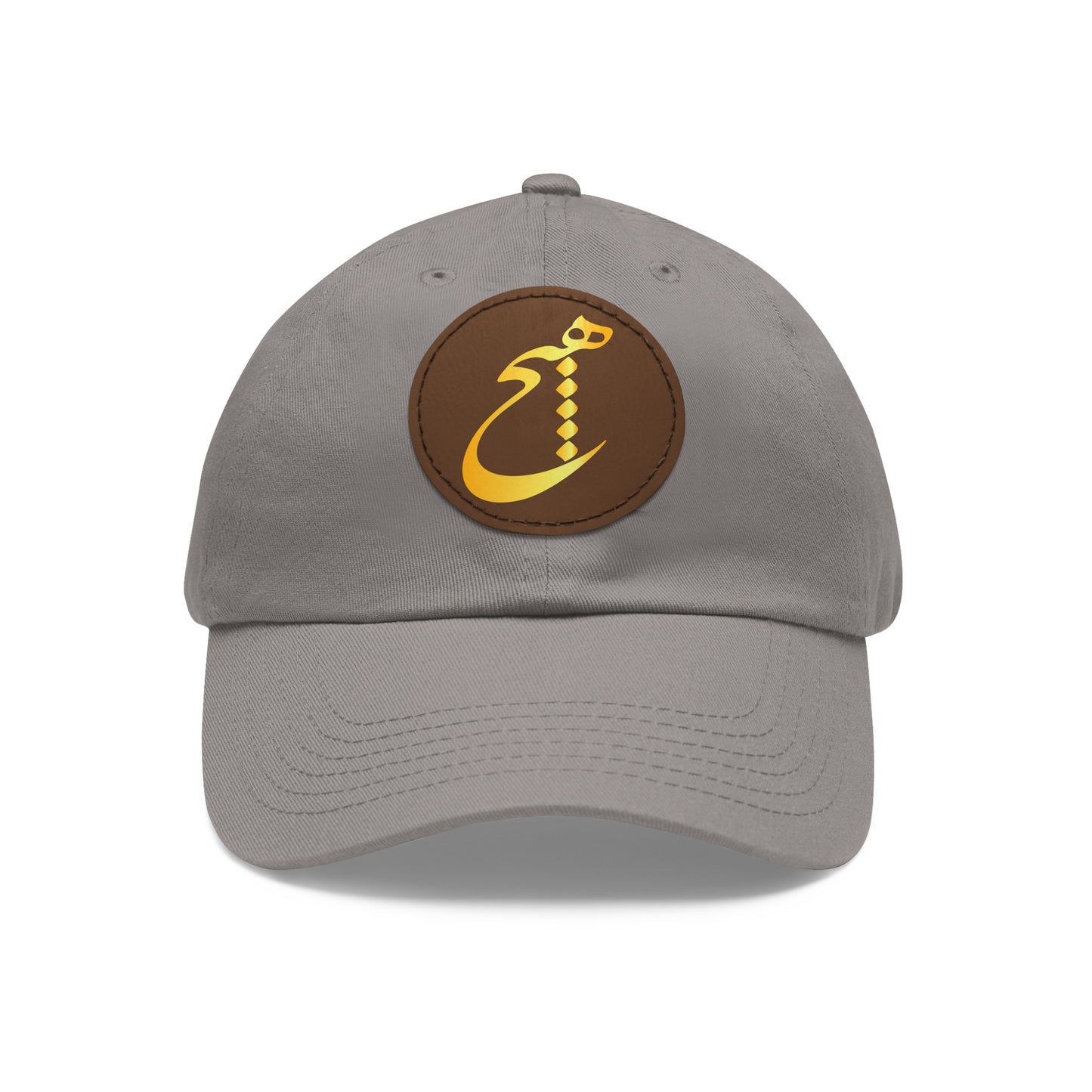 DAD HAT WITH LEATHER PATCH | "هیچ" – MINIMALIST PERSIAN CALLIGRAPHY