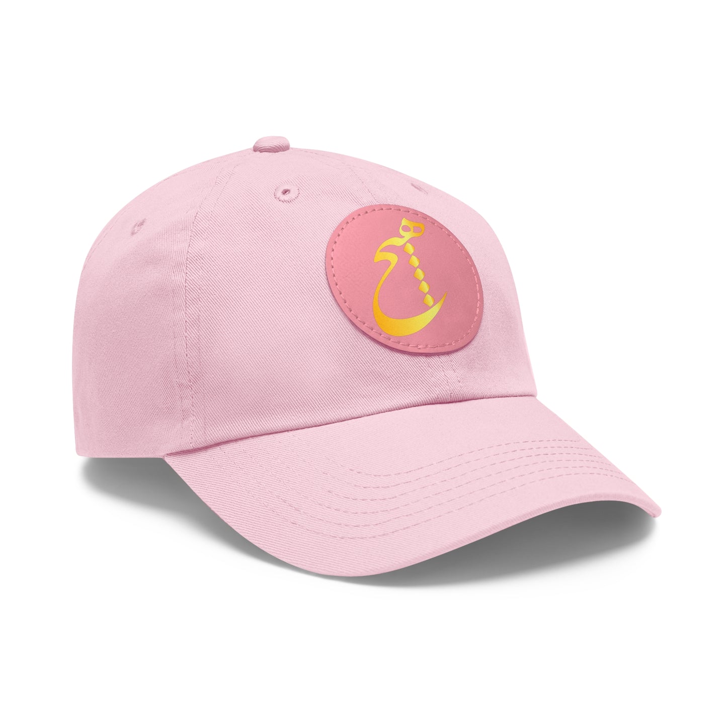 DAD HAT WITH LEATHER PATCH | "هیچ" – MINIMALIST PERSIAN CALLIGRAPHY