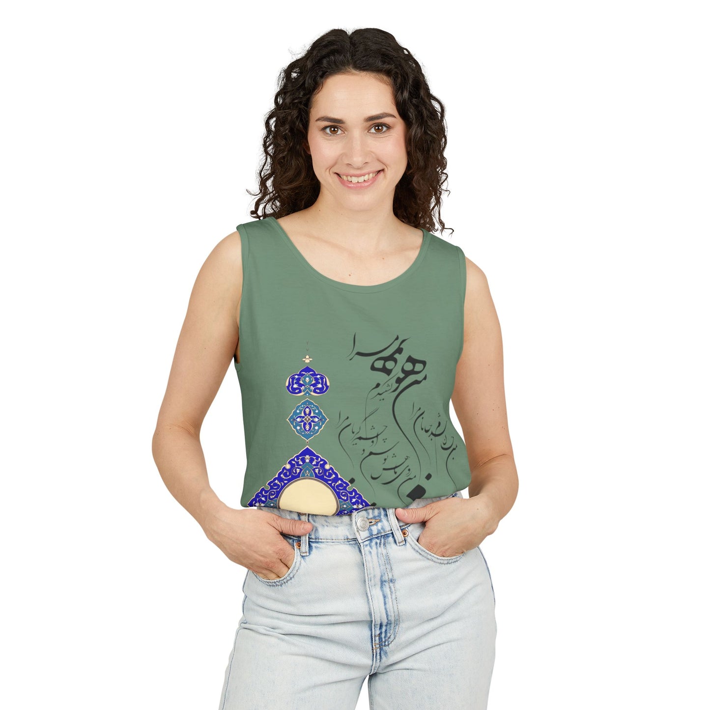 PERSIAN CALLIGRAPHY TANK – من هو کشیدم هو مرا (مولانا)