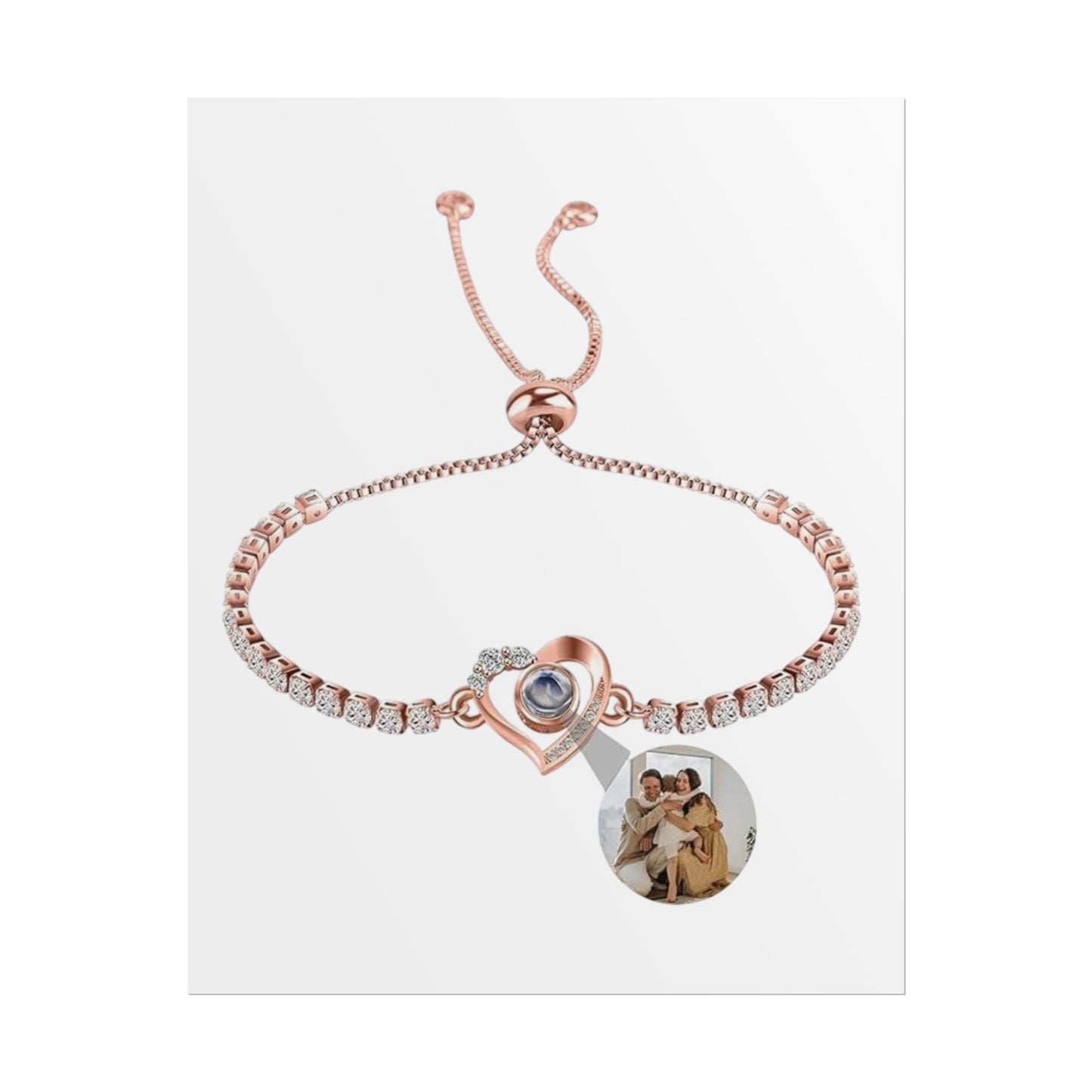 PERSONALIZED PHOTO CUBIC ZIRCONIA TENNIS BRACELET