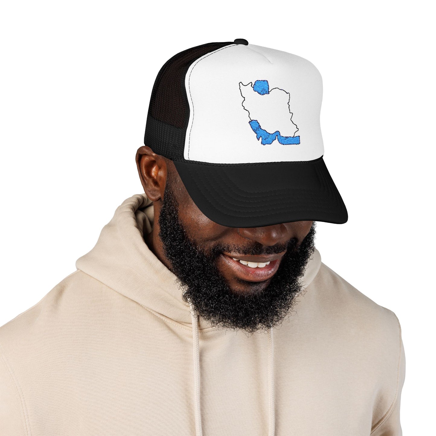 Embroidered Foam Trucker Hat – Iran Map Design