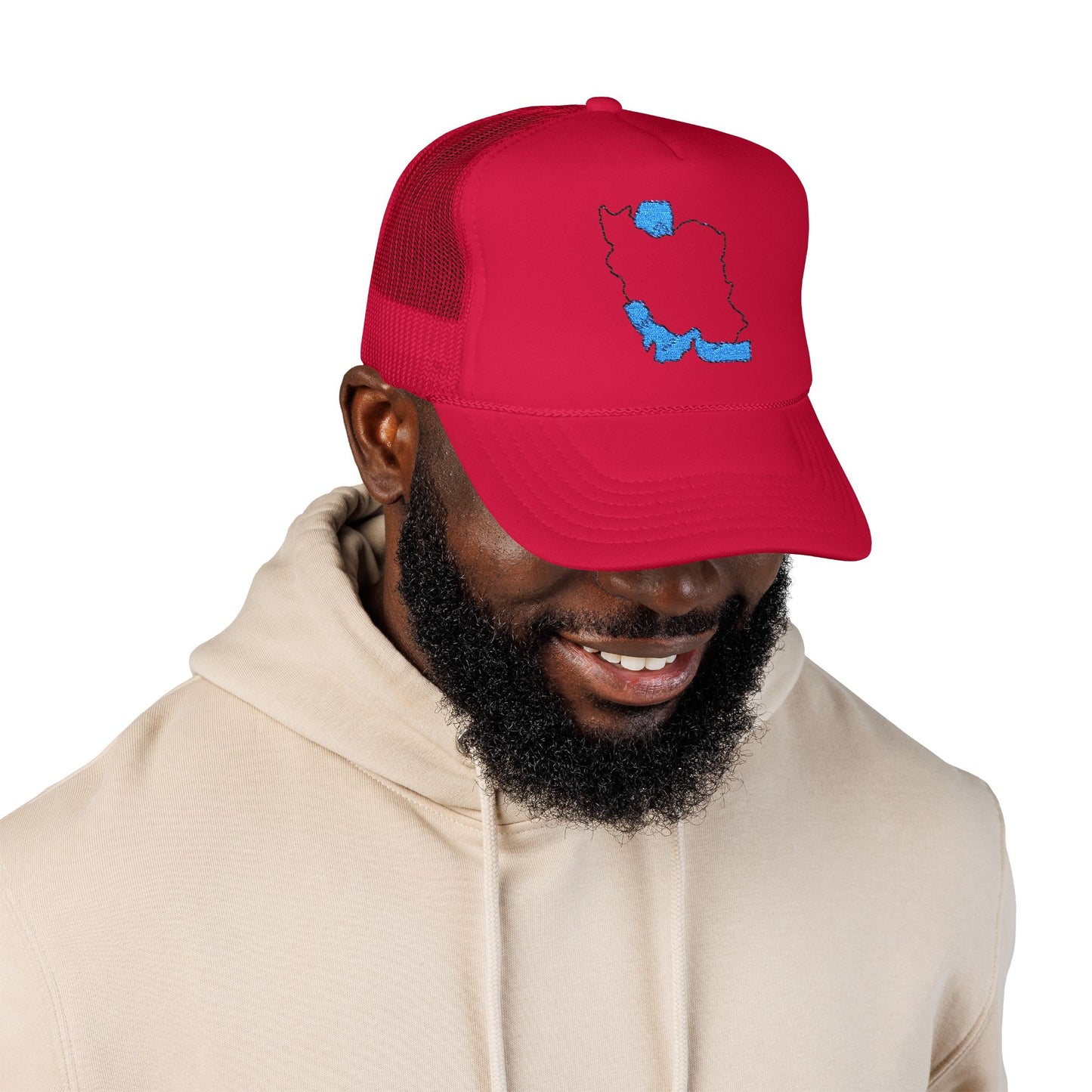 Embroidered Foam Trucker Hat – Iran Map Design