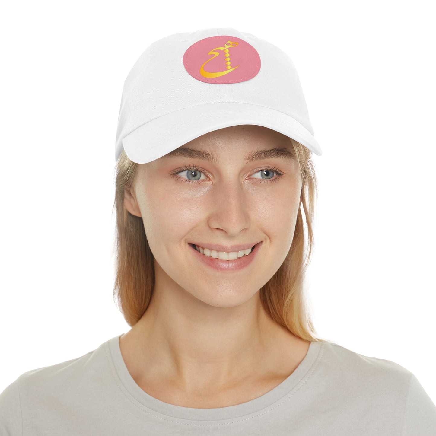 DAD HAT WITH LEATHER PATCH | "هیچ" – MINIMALIST PERSIAN CALLIGRAPHY