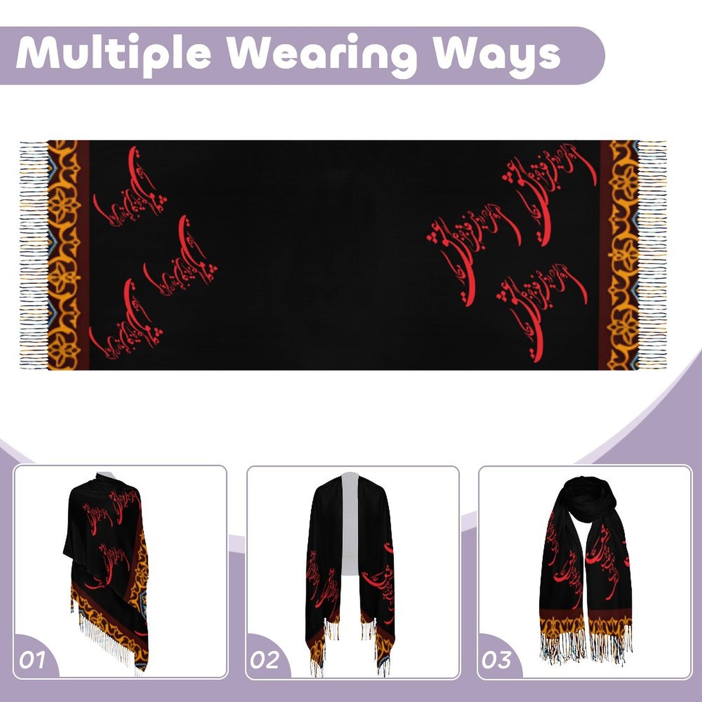 O' FRIEND CASHMERE-LIKE TASSEL SCARF